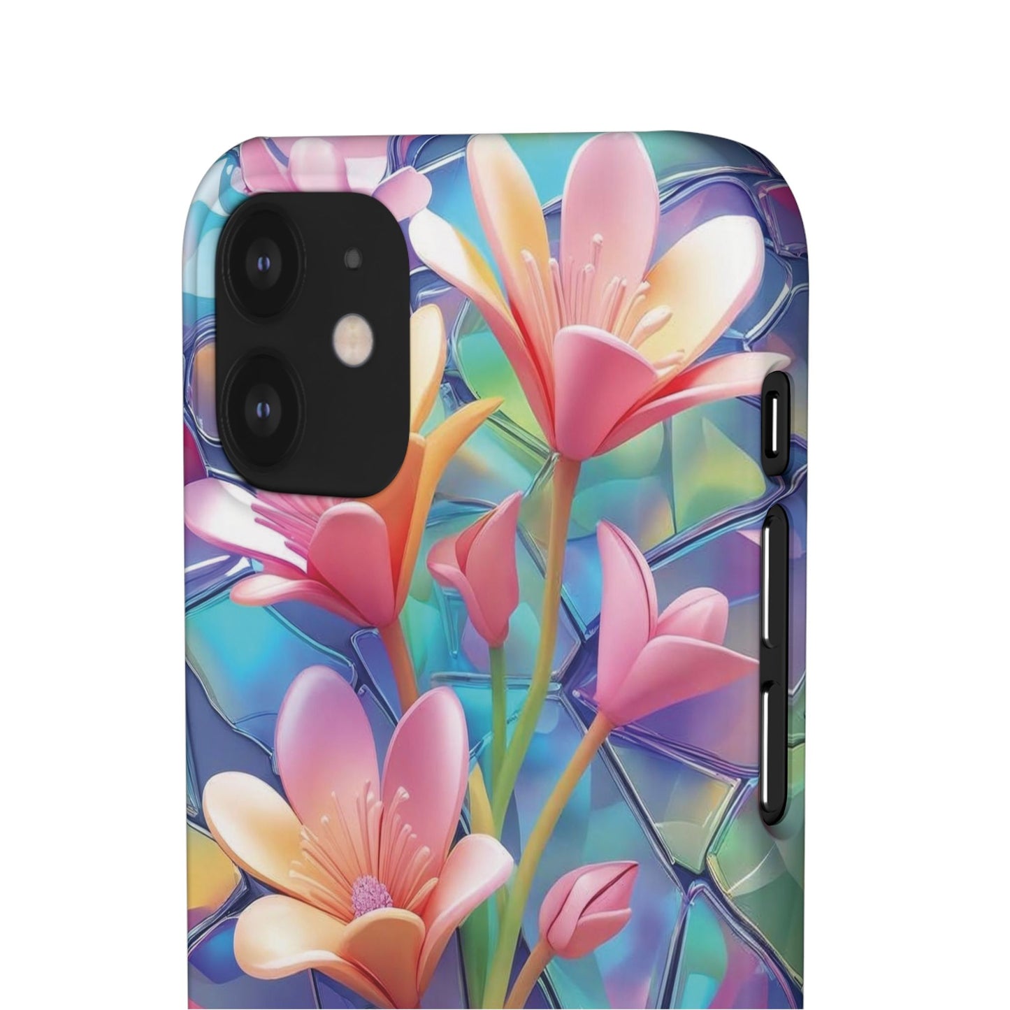 Snap Case Elegante Florale iPhone Handyhülle mit 3D-Effekt