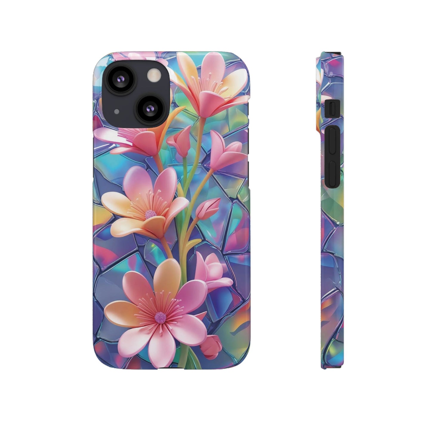 Snap Case Elegante Florale iPhone Handyhülle mit 3D-Effekt