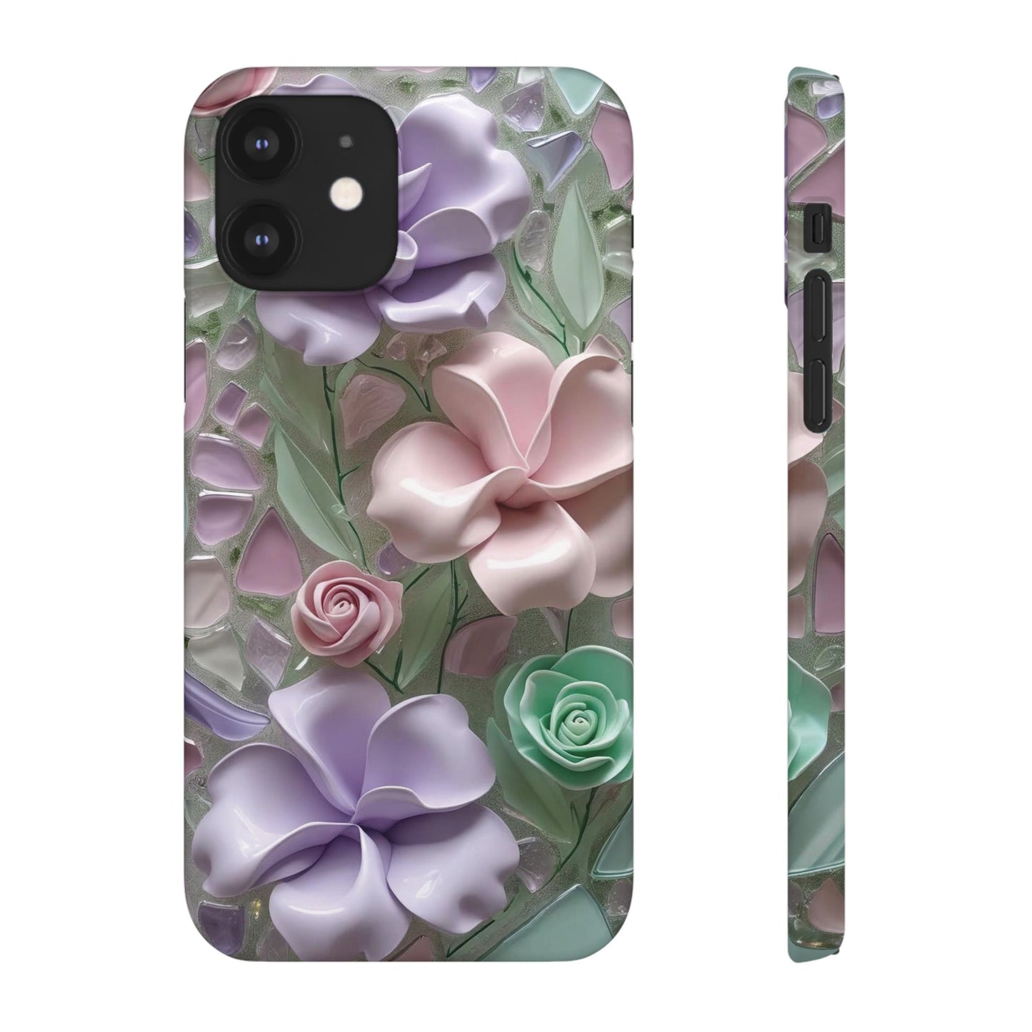 Snap Case Elegante Florale iPhone Handyhülle mit 3D-Effekt