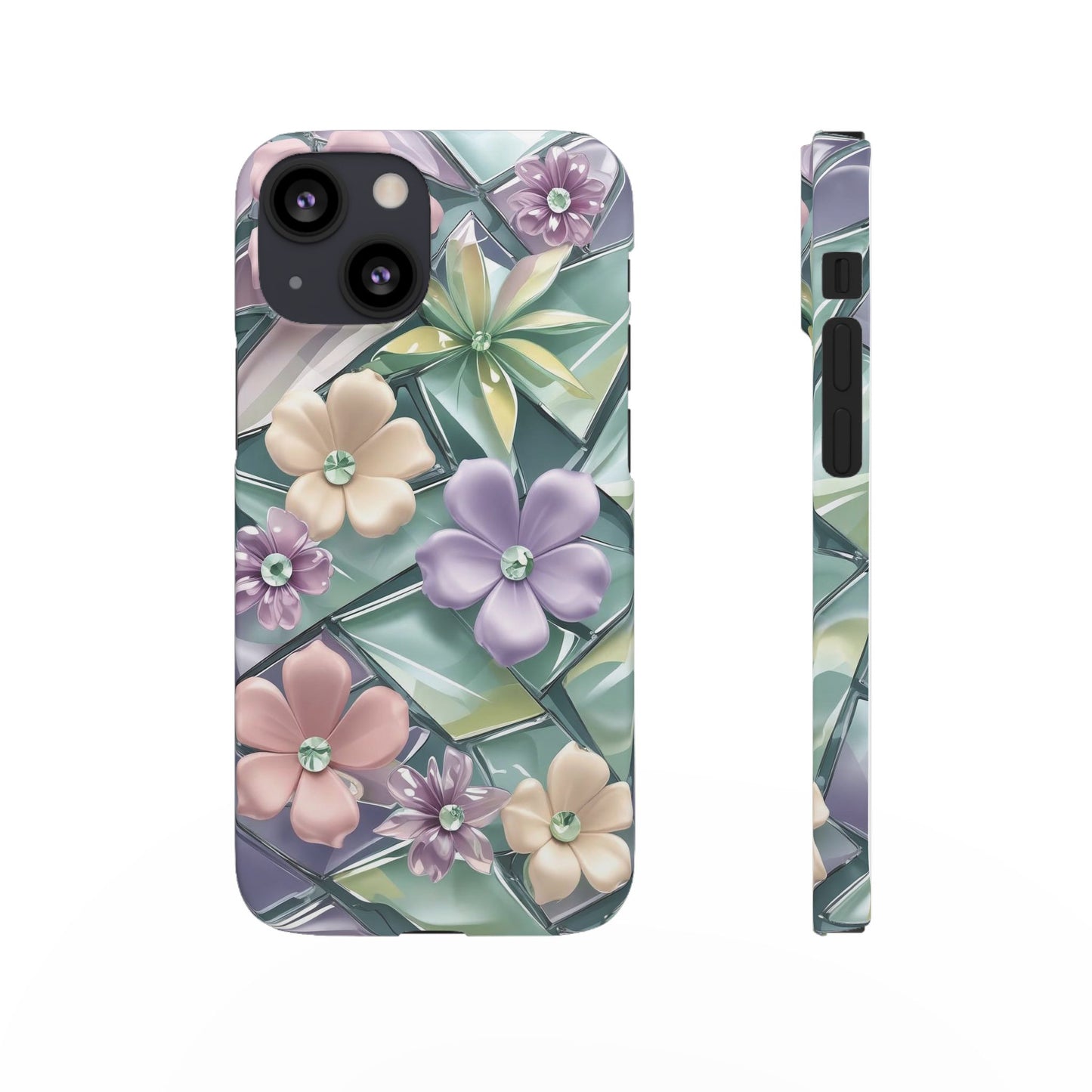 Snap Case Elegante Florale iPhone Handyhülle mit 3D-Effekt