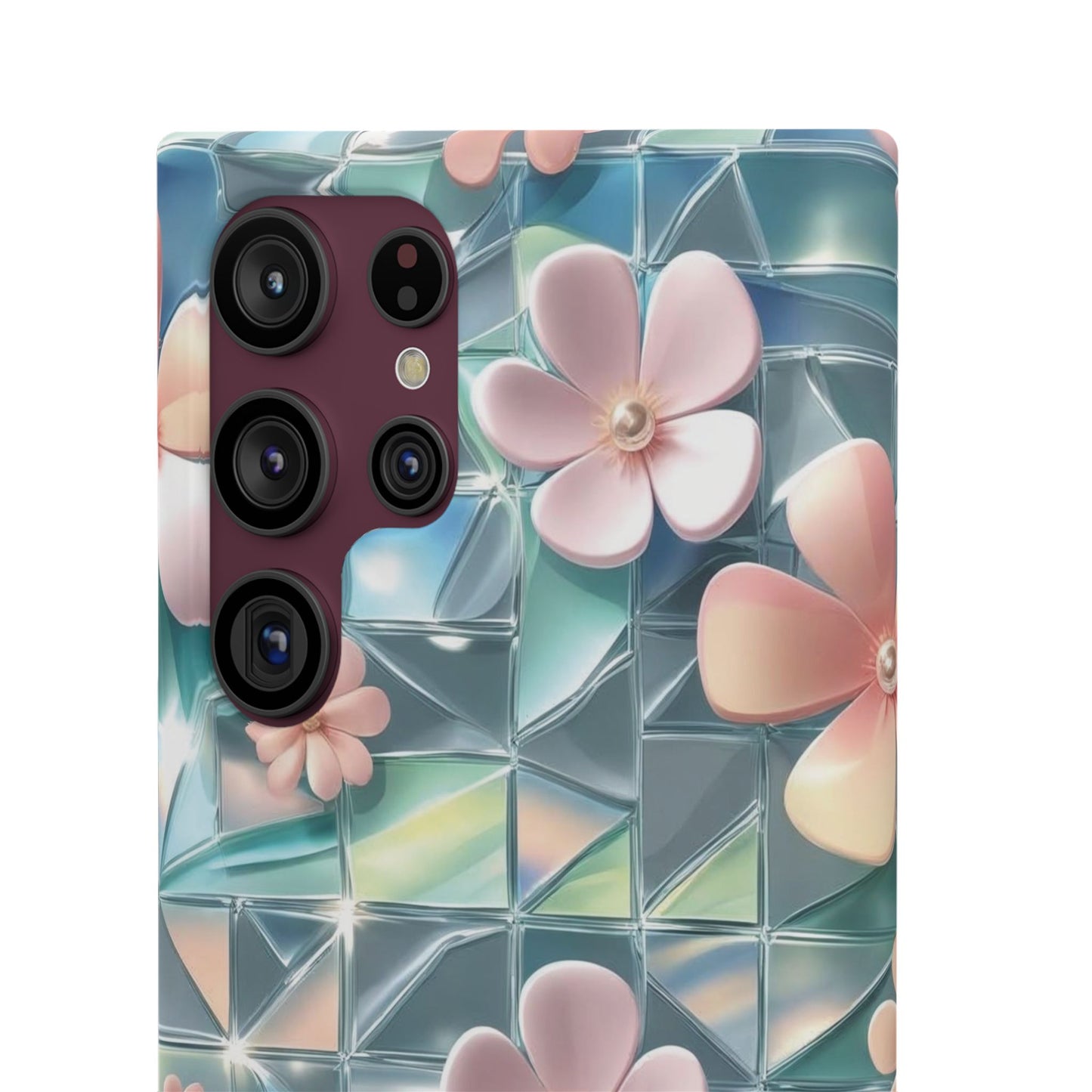 Snap Case Samsung Handyhülle mit 3D-Effekt und Blumenmuster