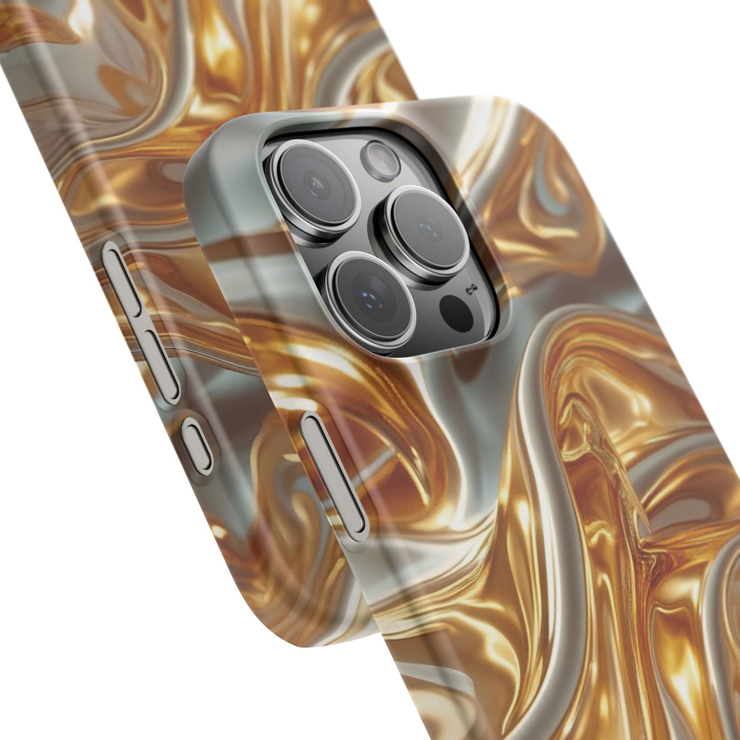 Snap Case iPhone Handyhülle – Gold Dynamic Liquid 3D Effekt