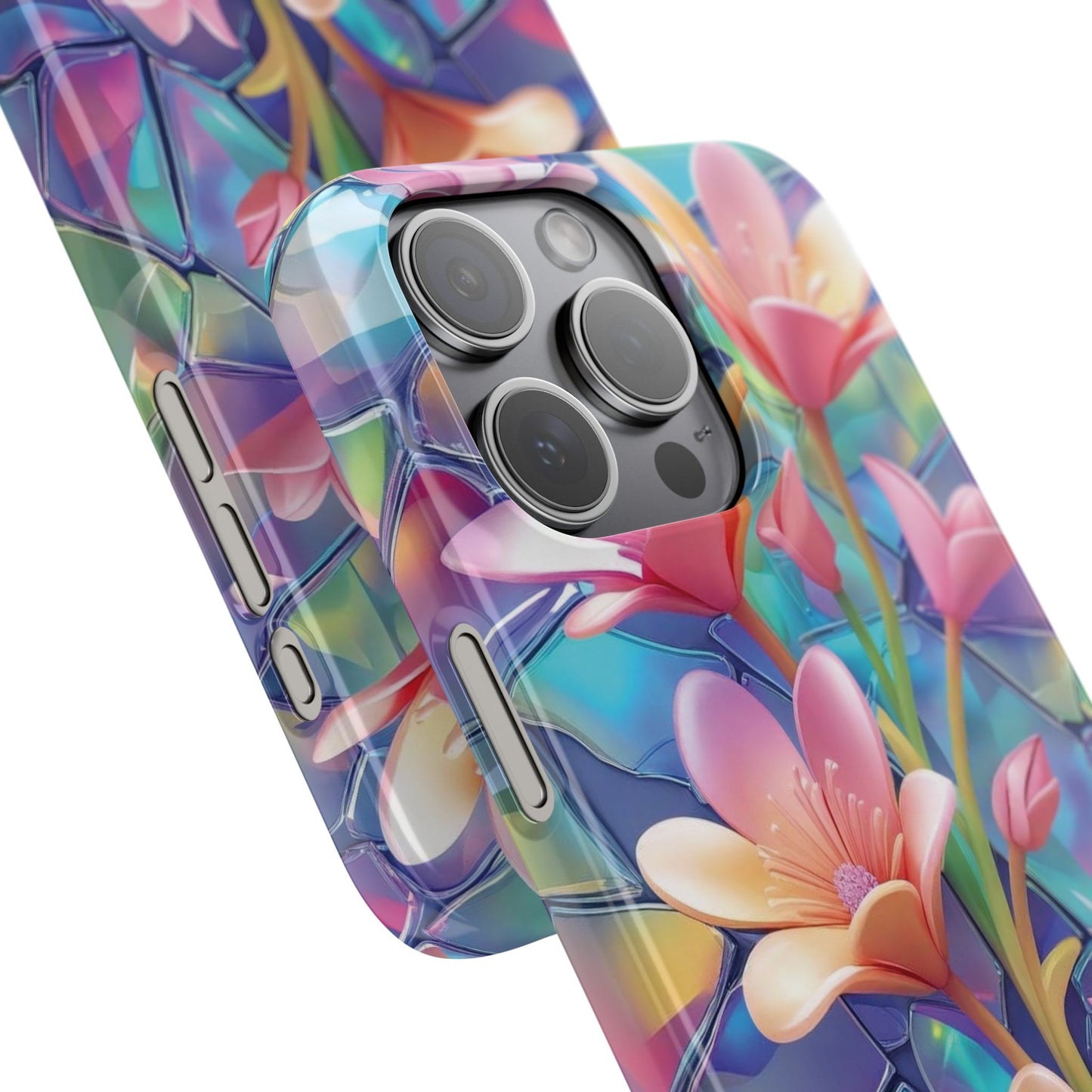 Snap Case Elegante Florale iPhone Handyhülle mit 3D-Effekt
