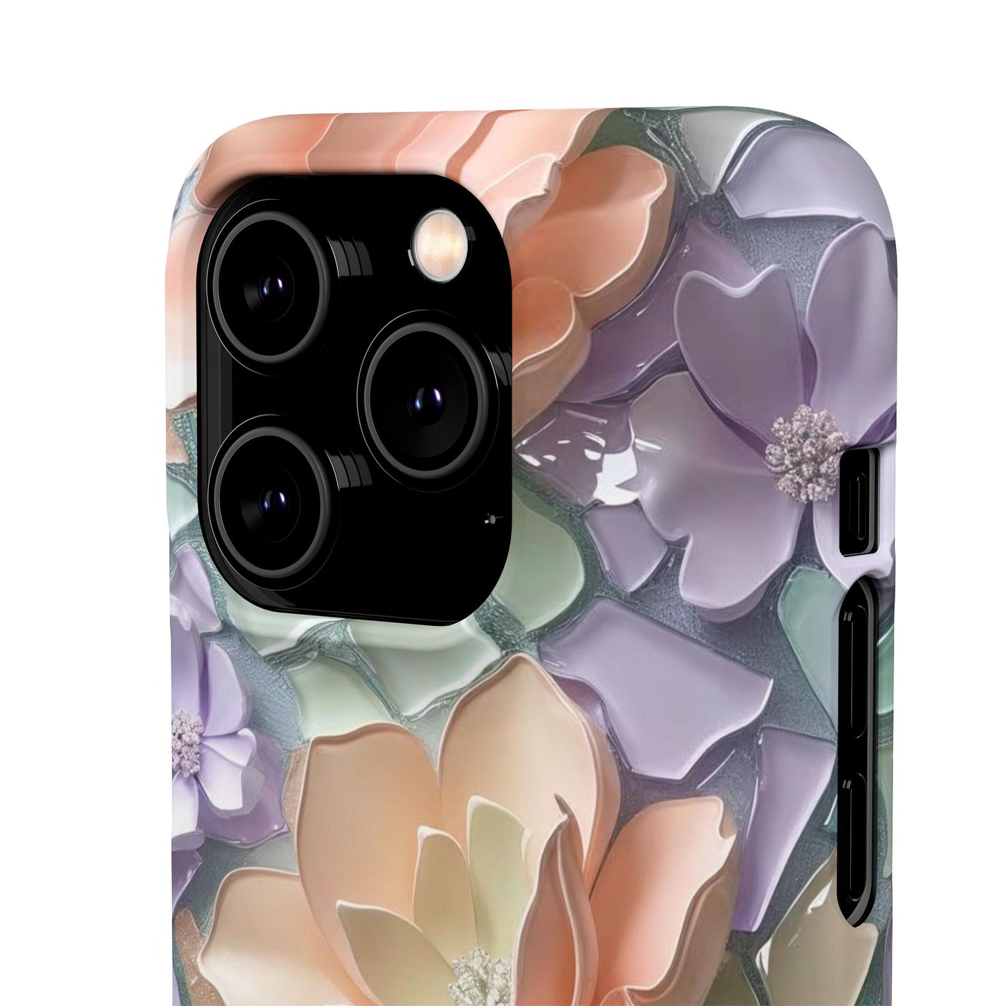 Snap Case Elegante Florale iPhone Handyhülle mit 3D-Effekt