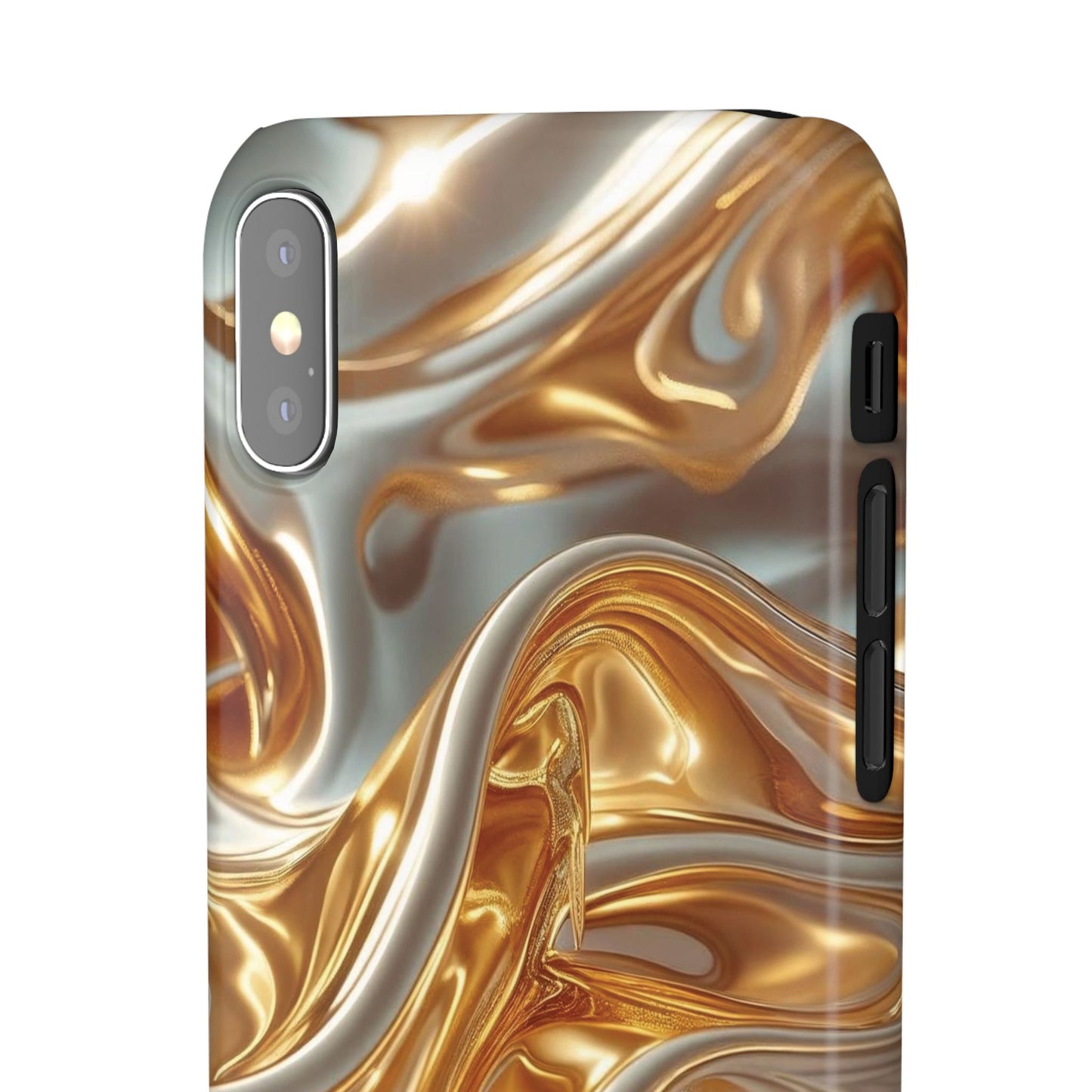 Snap Case iPhone Handyhülle – Gold Dynamic Liquid 3D Effekt