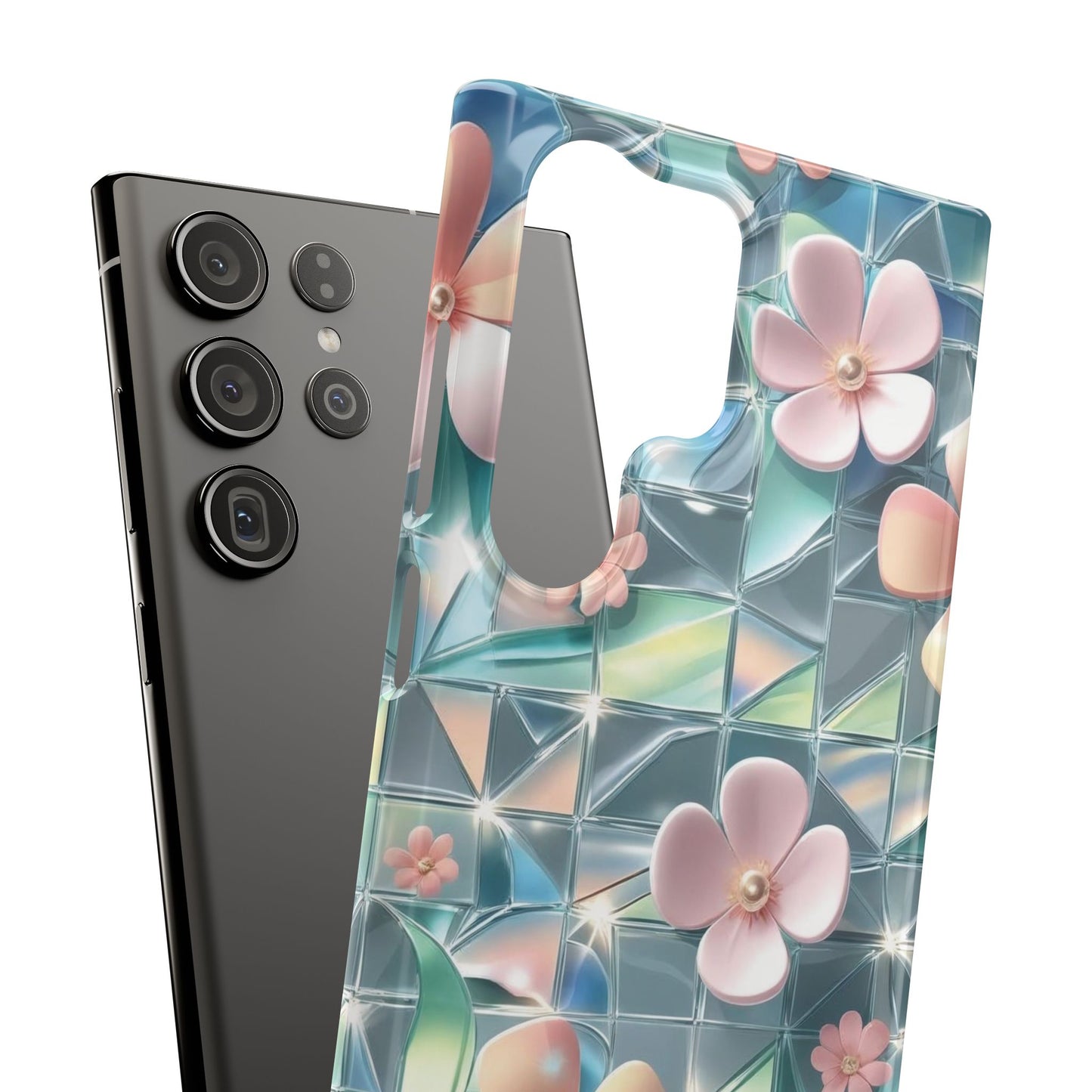 Snap Case Samsung Handyhülle mit 3D-Effekt und Blumenmuster