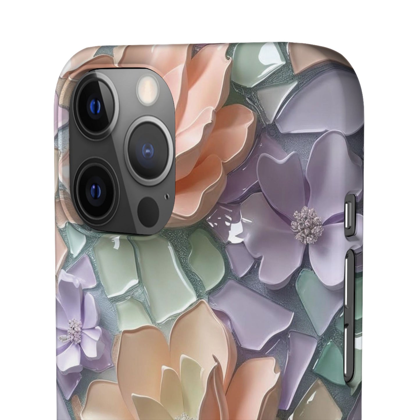 Snap Case Elegante Florale iPhone Handyhülle mit 3D-Effekt