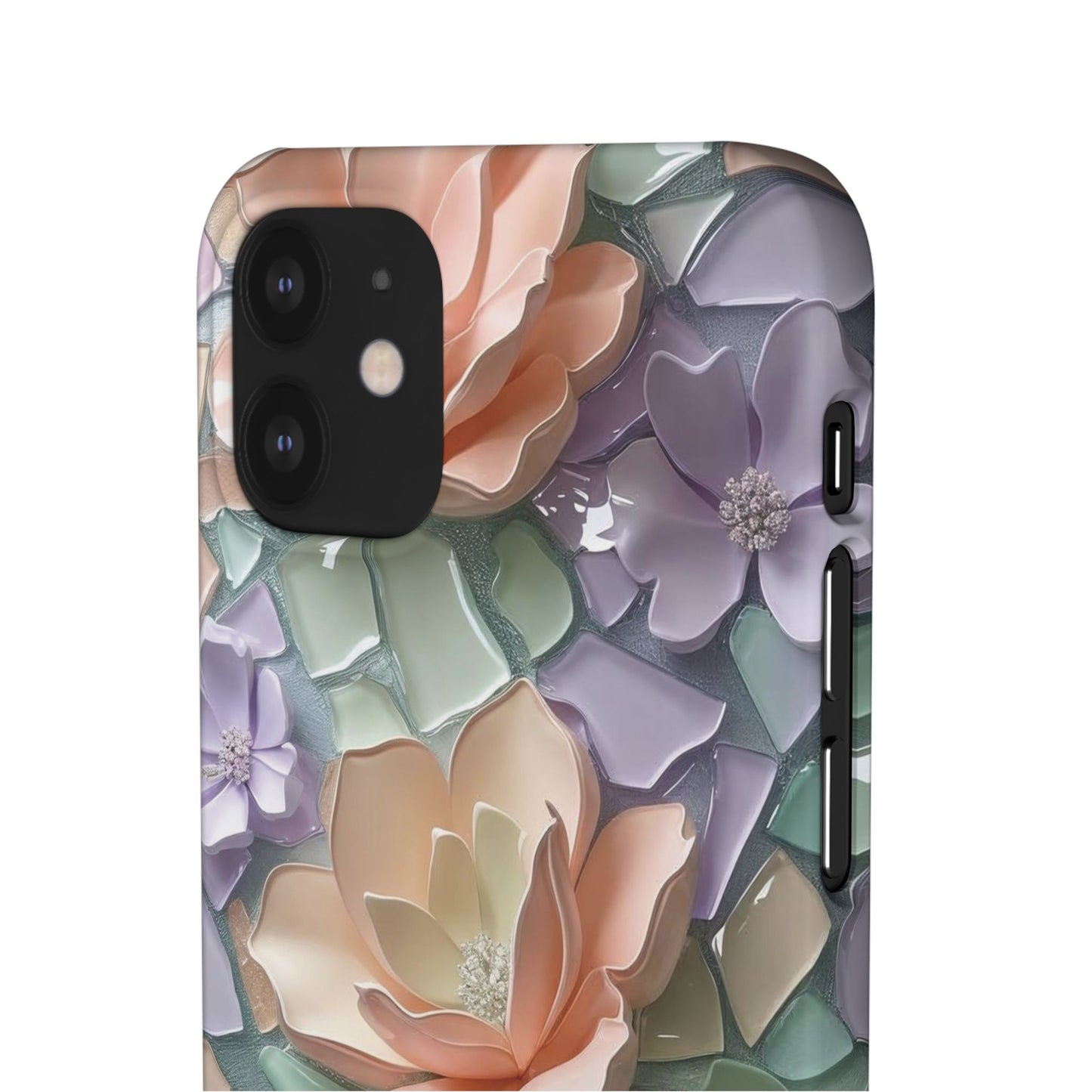Snap Case Elegante Florale iPhone Handyhülle mit 3D-Effekt