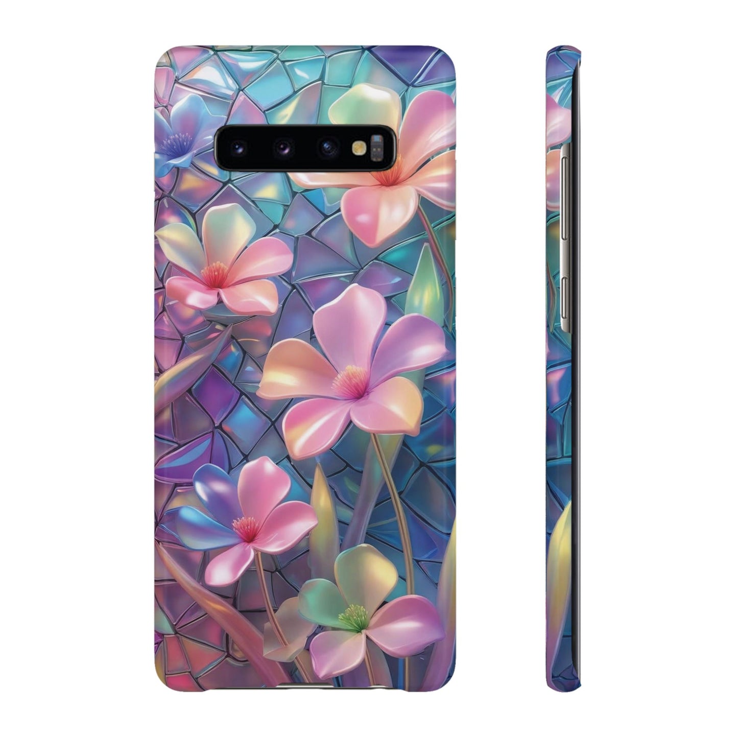 Snap Case Elegante Florale Samsung Handyhülle mit 3D-Effekt