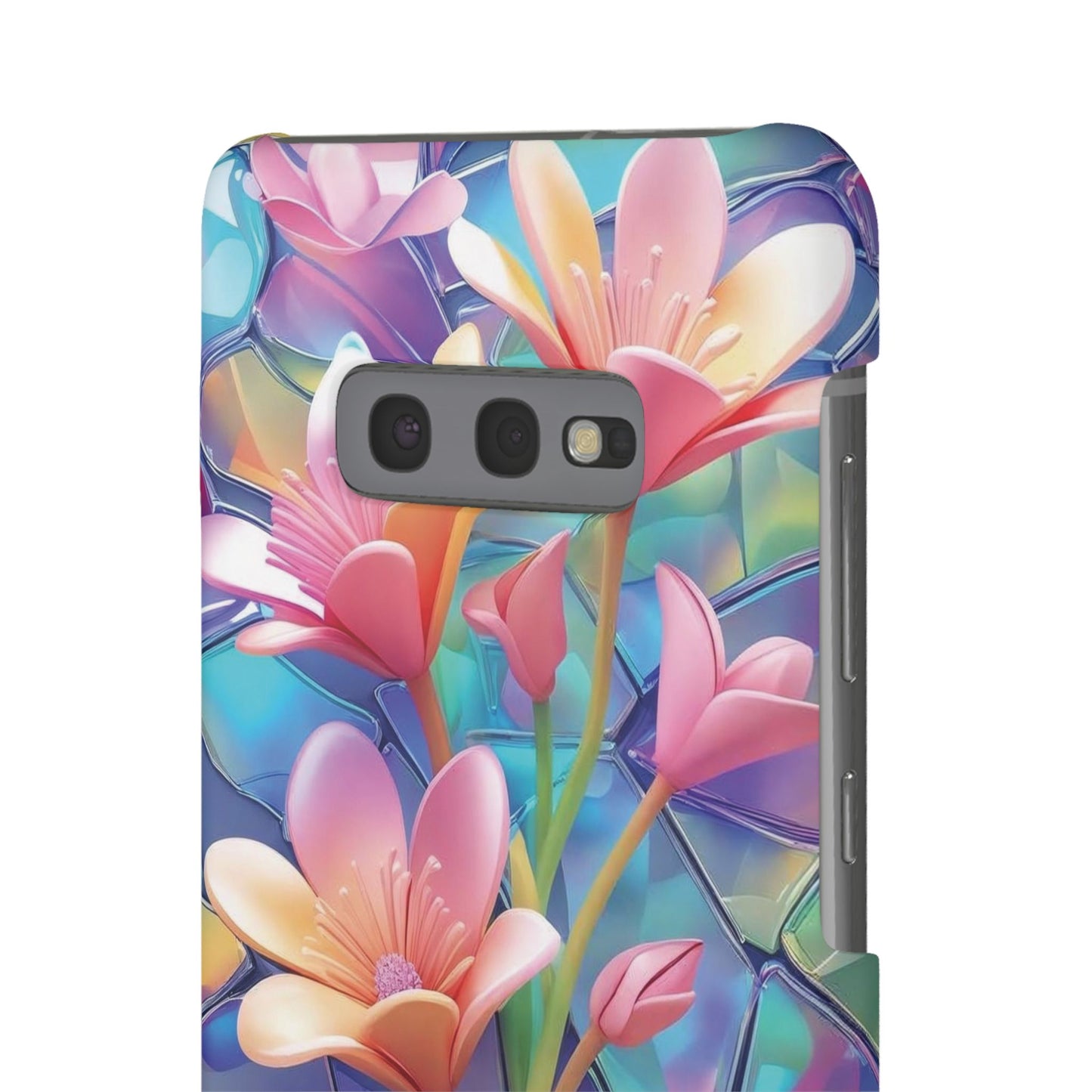 Snap Case Elegante Florale Samsung Handyhülle mit 3D-Effekt