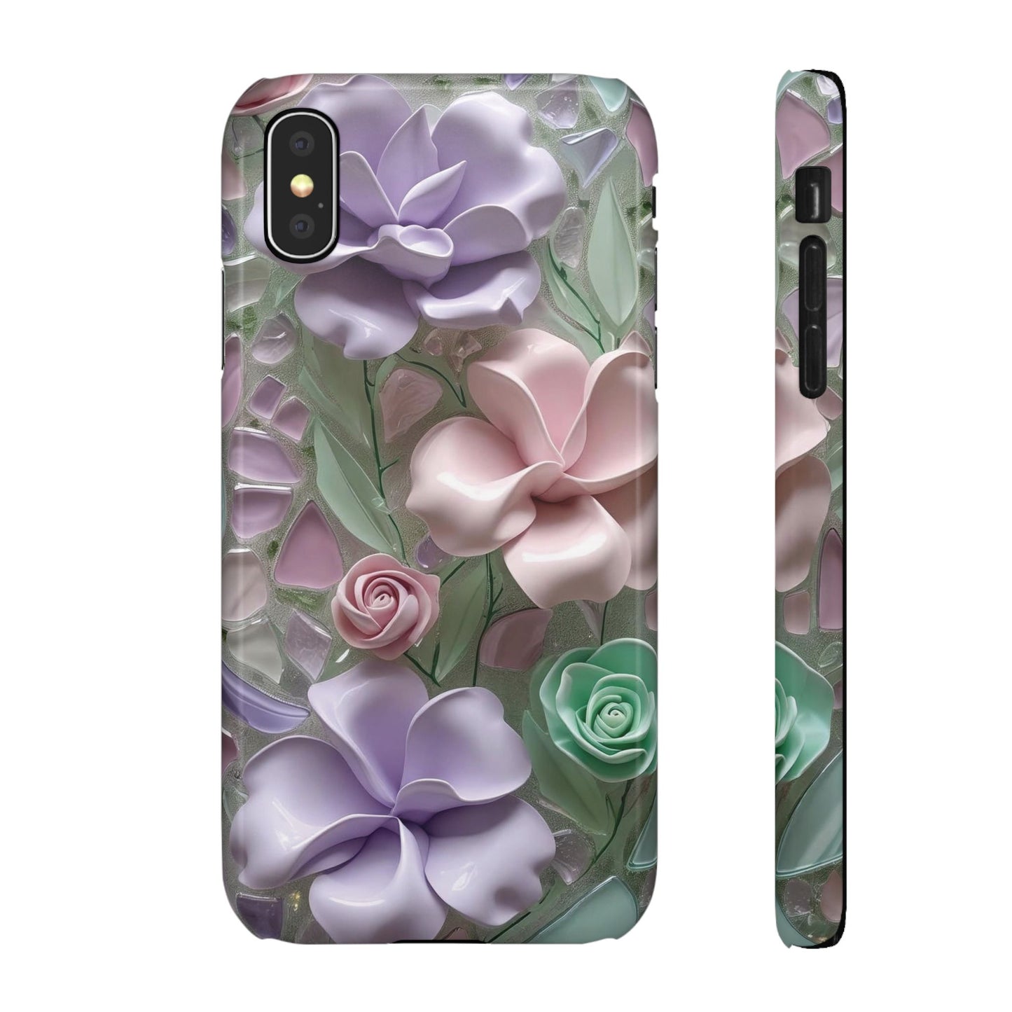 Snap Case Elegante Florale iPhone Handyhülle mit 3D-Effekt