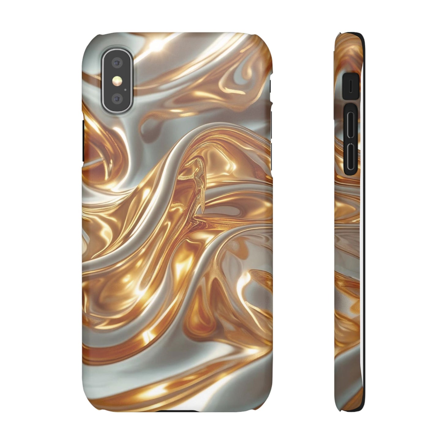 Snap Case iPhone Handyhülle – Gold Dynamic Liquid 3D Effekt