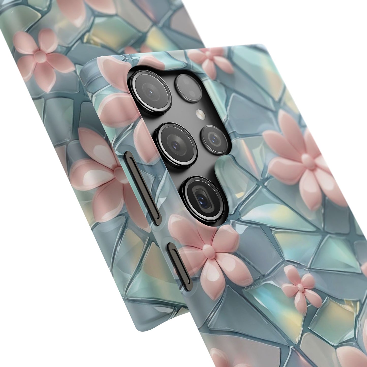 Snap Case Samsung Handyhülle mit 3D-Effekt und Blumenmuster
