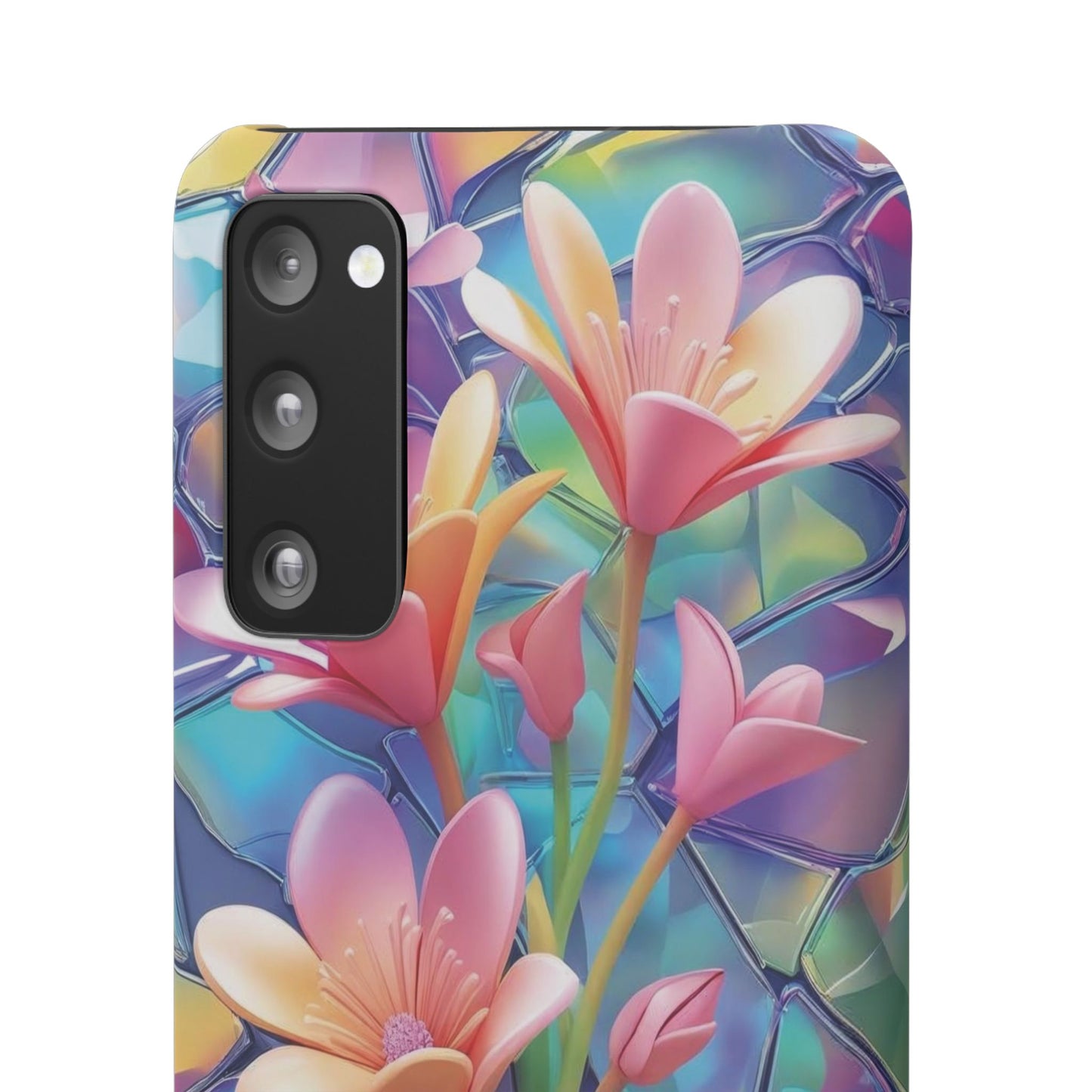 Snap Case Elegante Florale Samsung Handyhülle mit 3D-Effekt