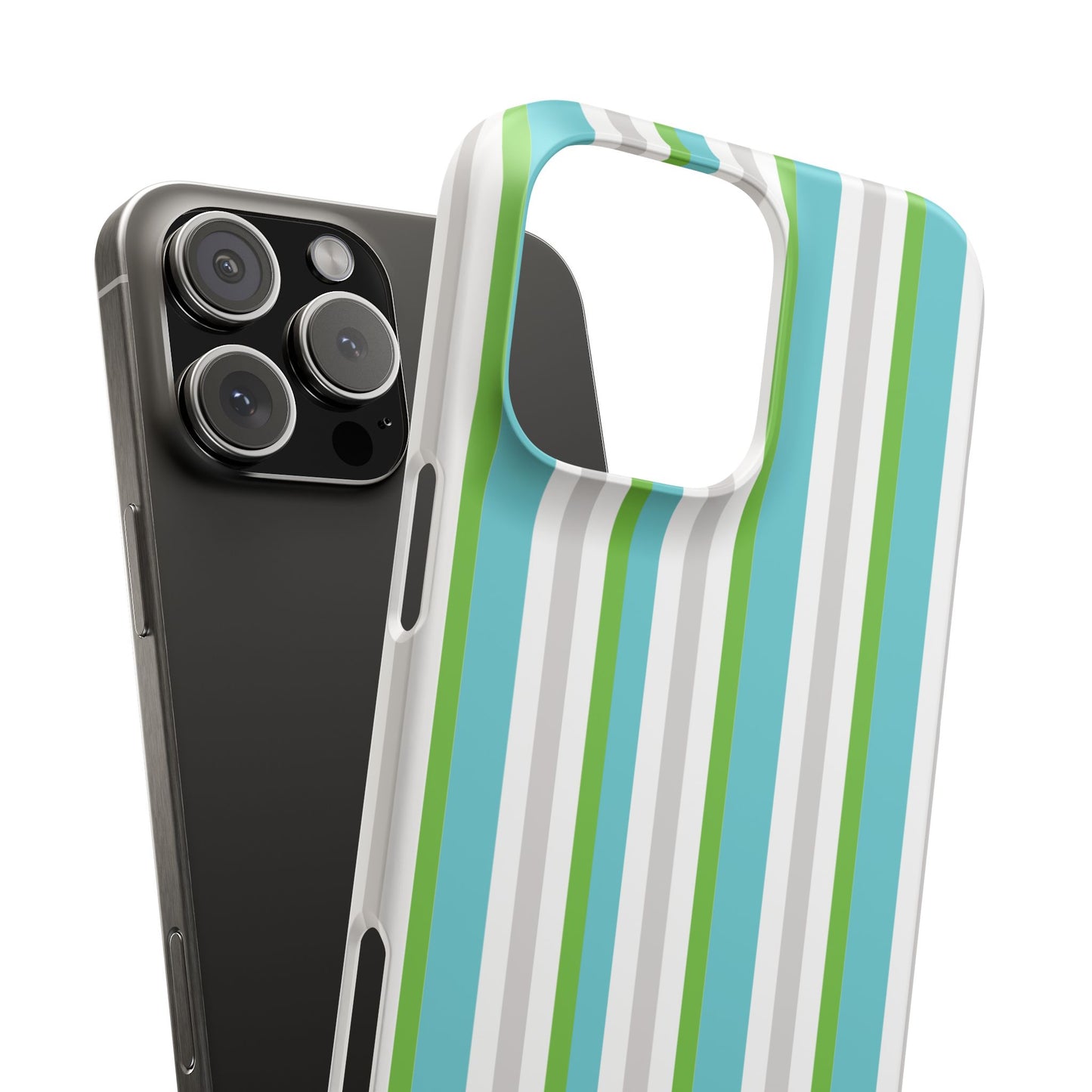 iPhone Snap Case - Modernes Abstraktes Design mit Grünen und Weißen Linien