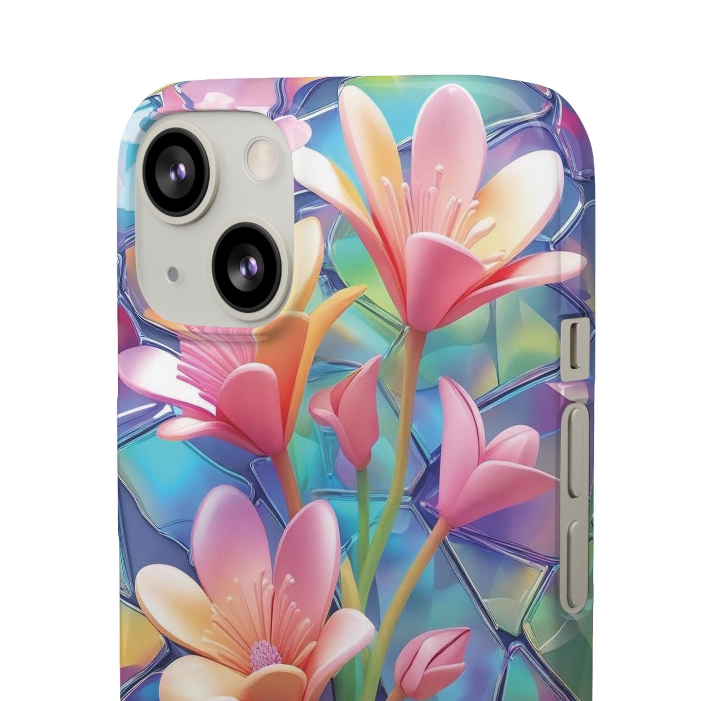 Snap Case Elegante Florale iPhone Handyhülle mit 3D-Effekt
