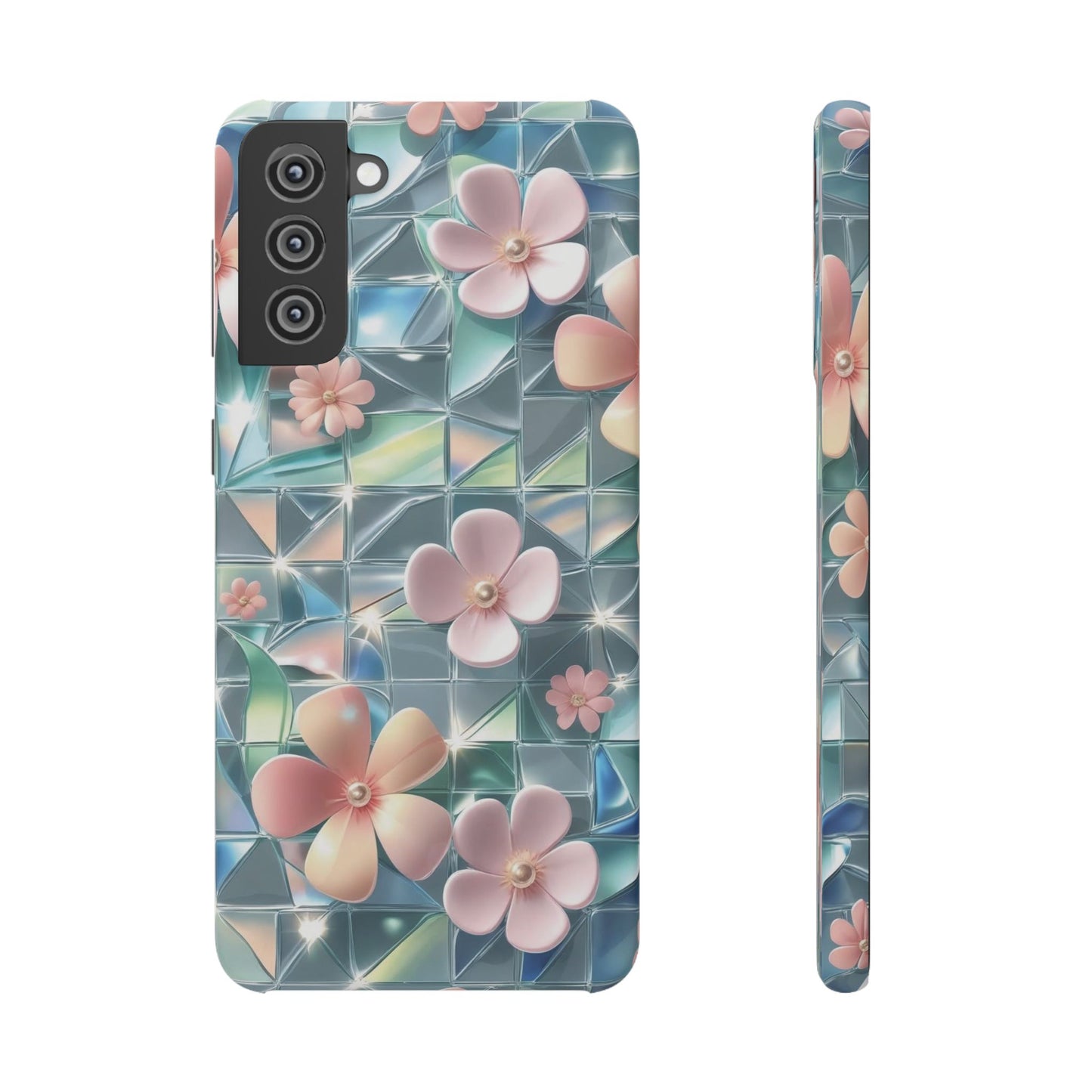 Snap Case Samsung Handyhülle mit 3D-Effekt und Blumenmuster