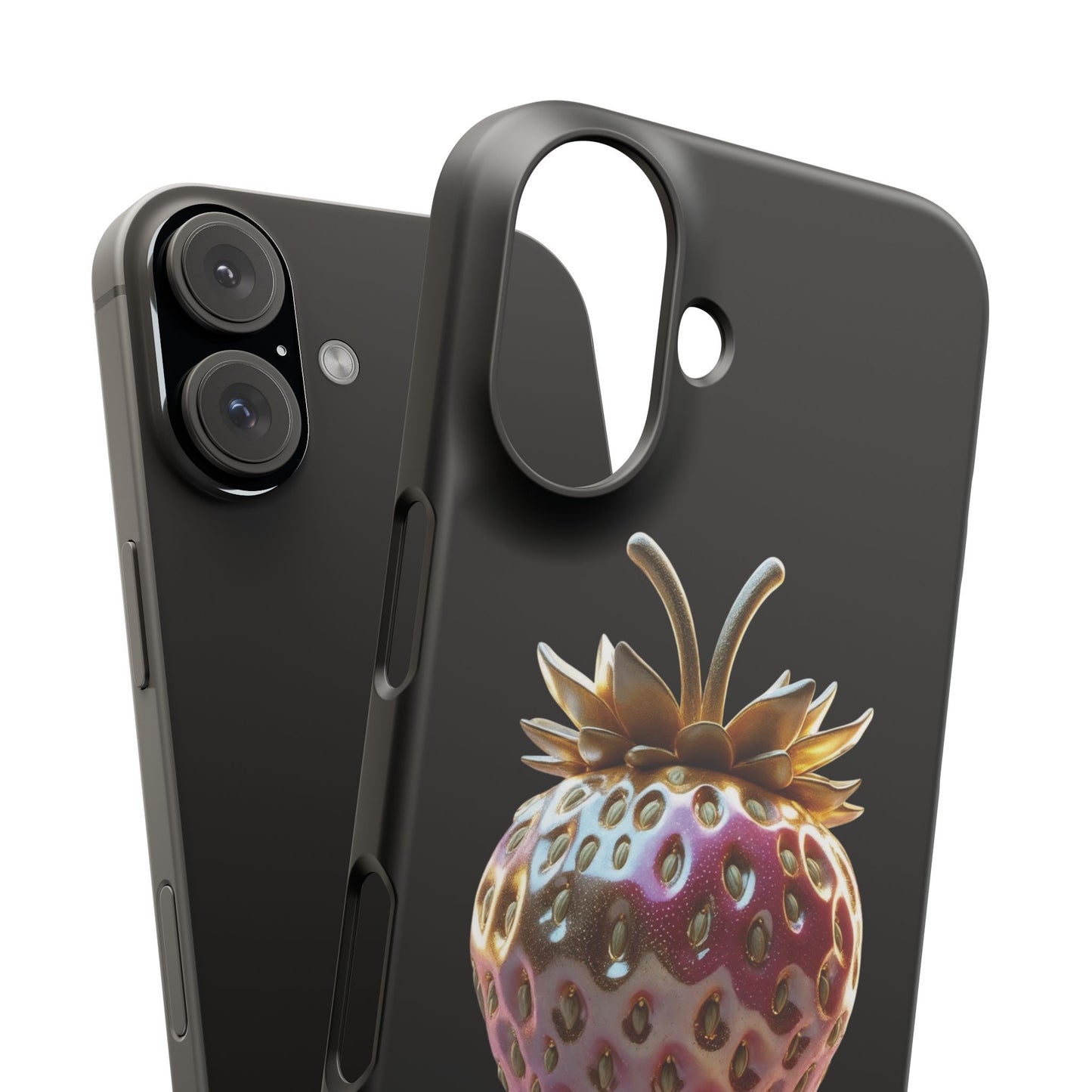 Snap Case iPhone Handyhülle - 3D Effekt Erdbeeren