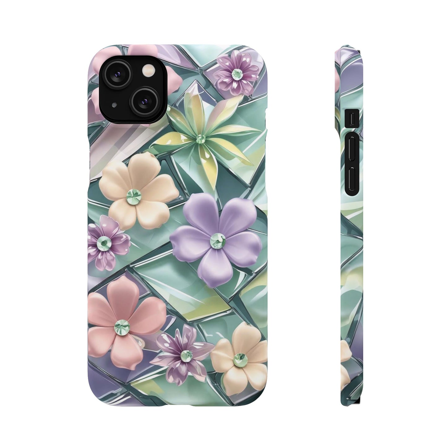 Snap Case Elegante Florale iPhone Handyhülle mit 3D-Effekt