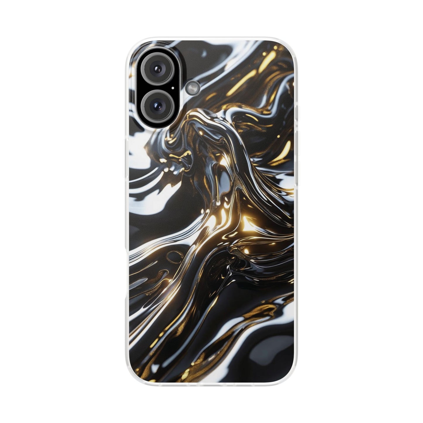 iPhone Handyhülle Flexi Case - Schwarz-Silber Metallic