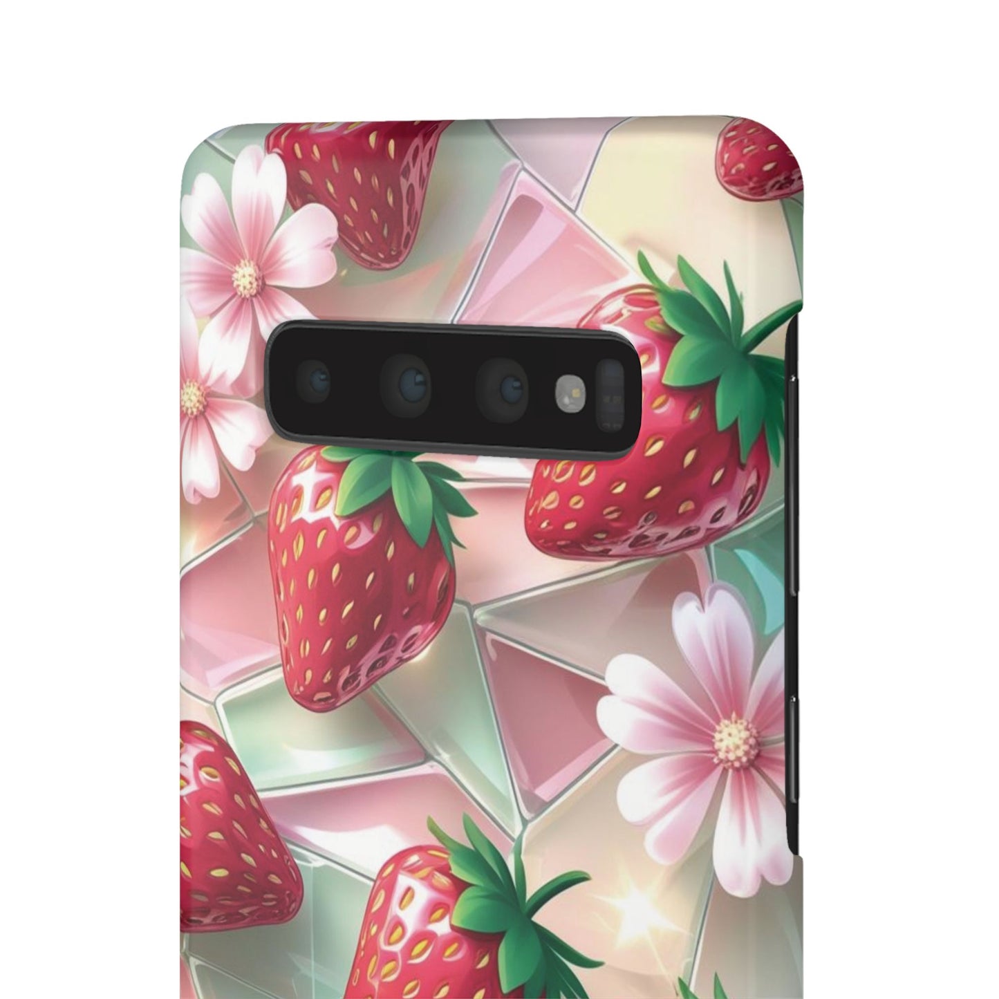 Snap Case Samsung Handyhülle - 3D Effekt Erdbeeren