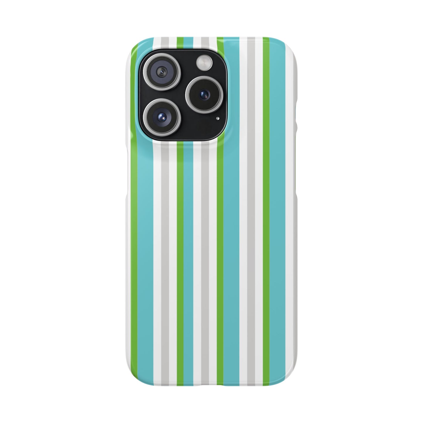 iPhone Snap Case - Modernes Abstraktes Design mit Grünen und Weißen Linien