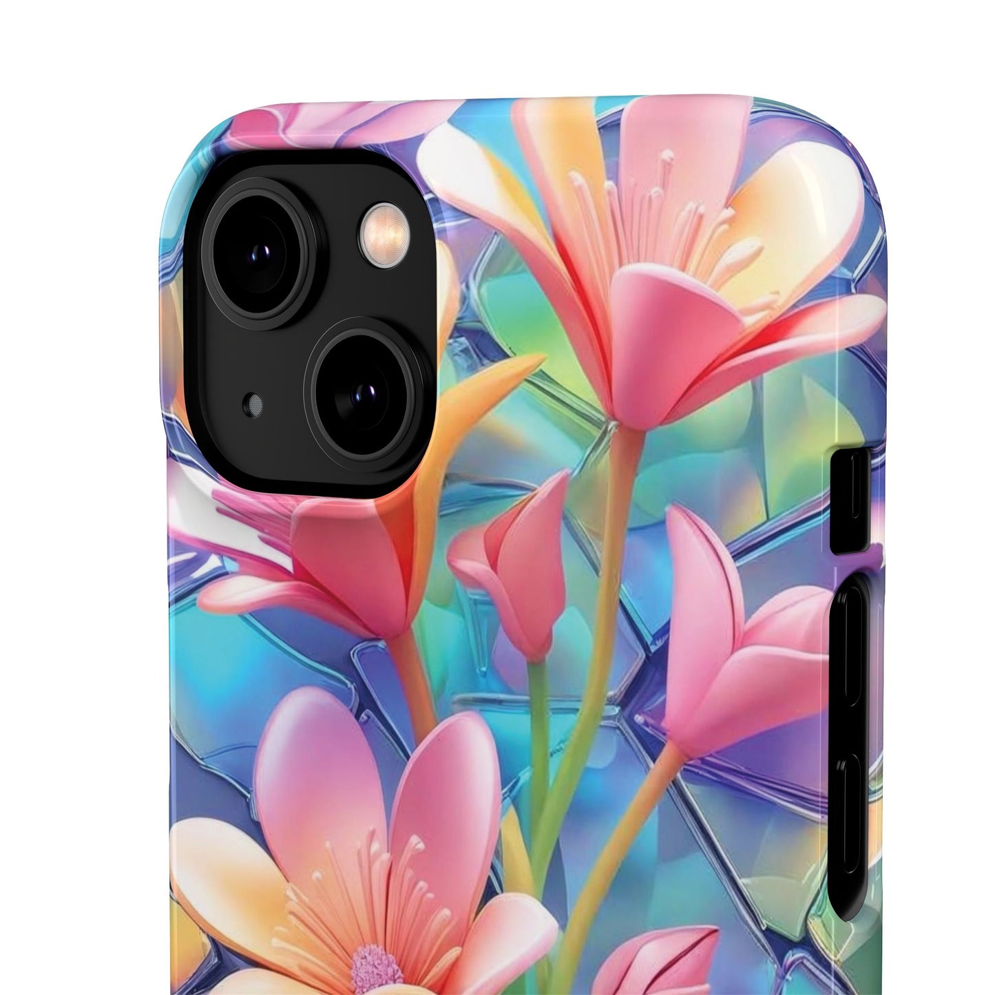 Snap Case Elegante Florale iPhone Handyhülle mit 3D-Effekt