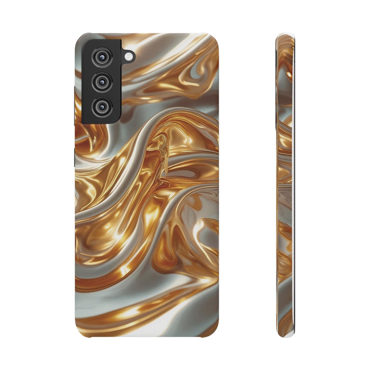 Snap Case Samsung Handyhülle – Gold Dynamic Liquid 3D Effekt
