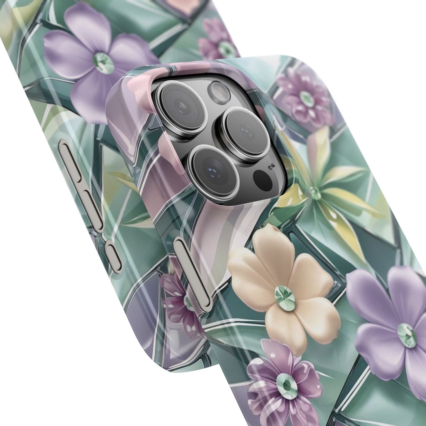 Snap Case Elegante Florale iPhone Handyhülle mit 3D-Effekt