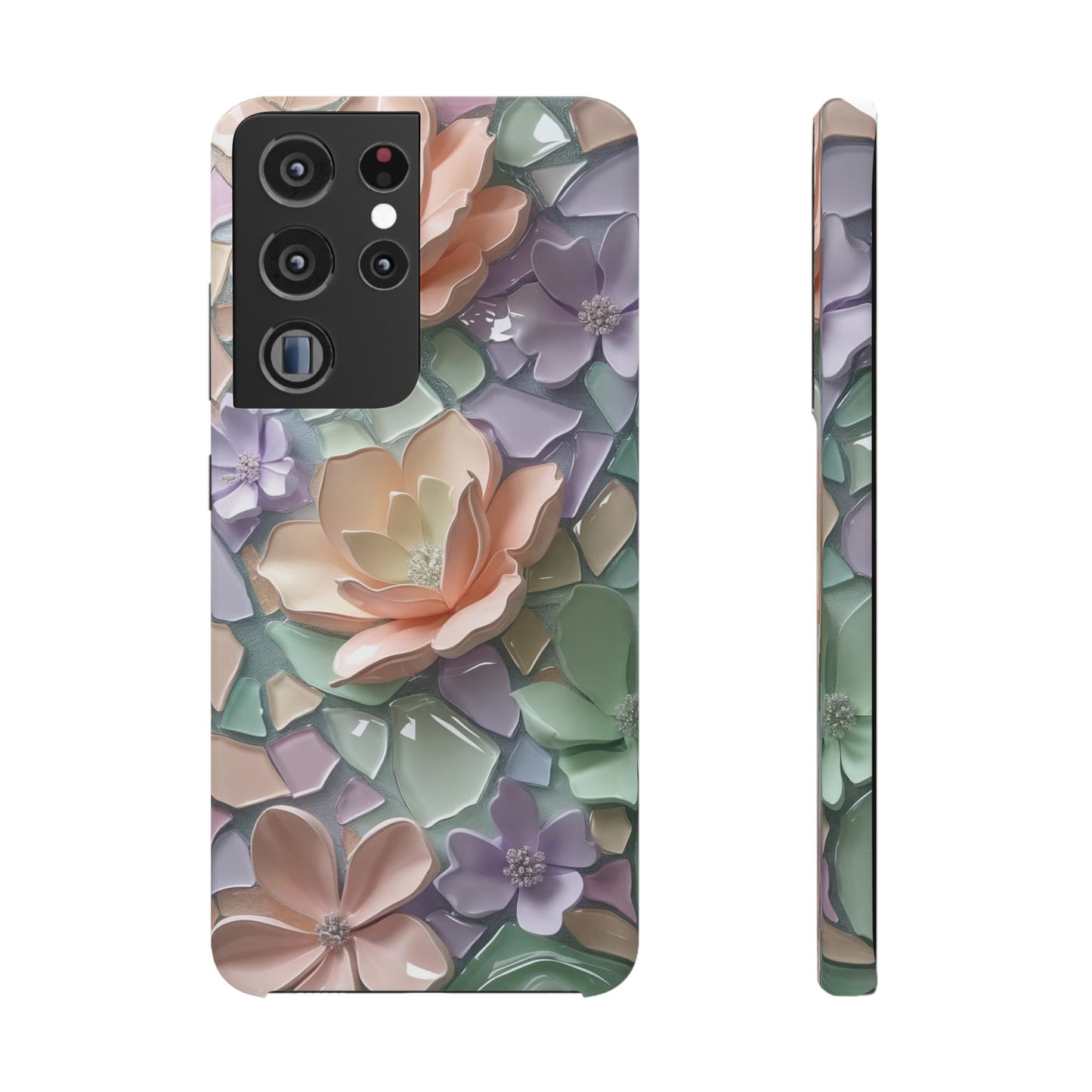 Snap Case Samsung Handyhülle mit 3D-Effekt, Blumenmuster