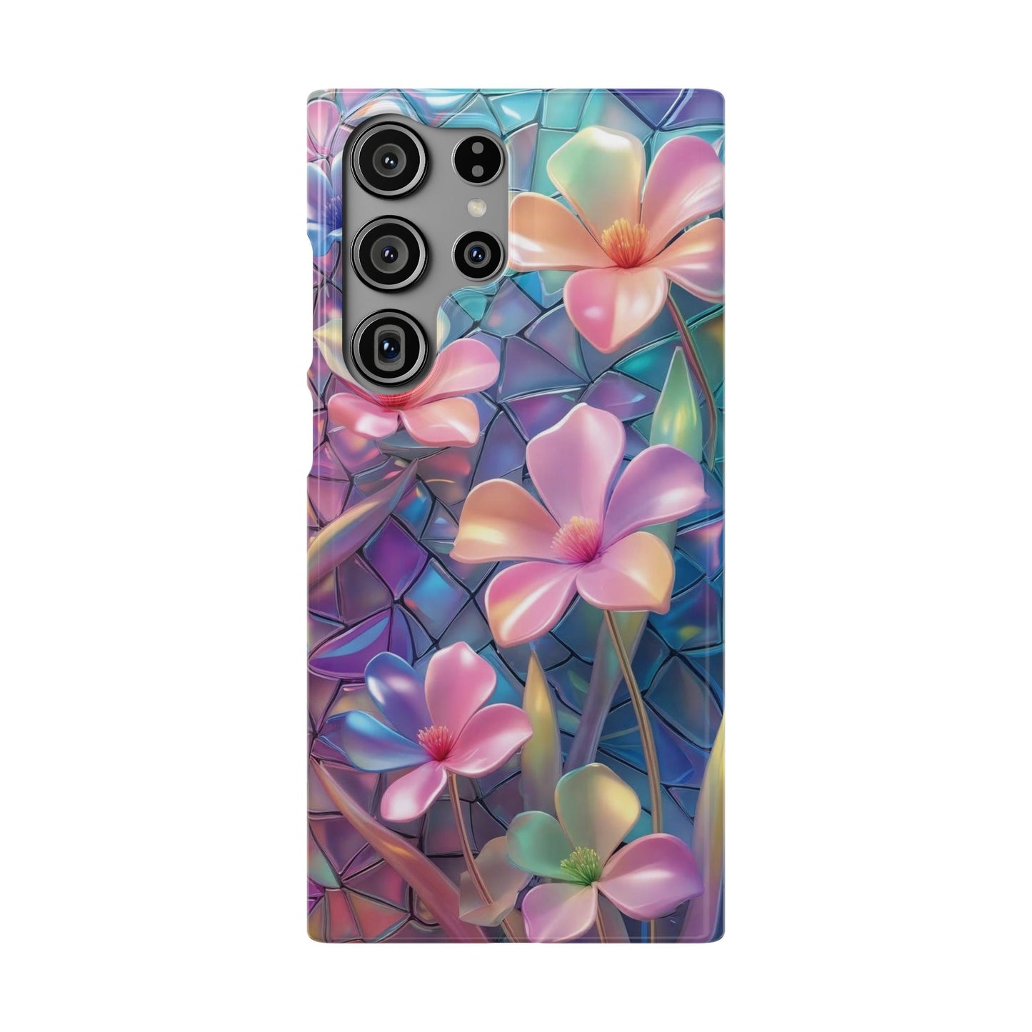 Snap Case Elegante Florale Samsung Handyhülle mit 3D-Effekt