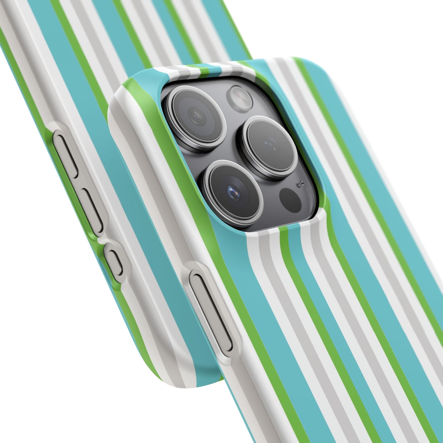 iPhone Snap Case - Modernes Abstraktes Design mit Grünen und Weißen Linien