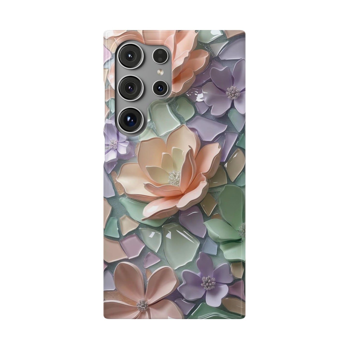 Snap Case Samsung Handyhülle mit 3D-Effekt, Blumenmuster