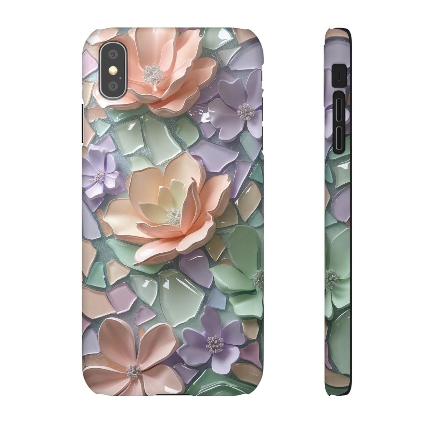 Snap Case Elegante Florale iPhone Handyhülle mit 3D-Effekt