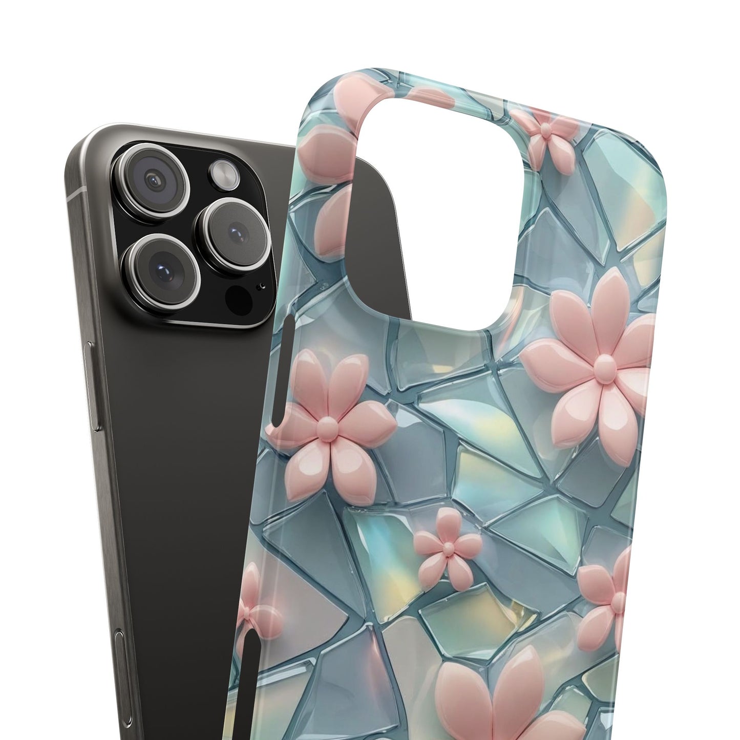 Snap Case Elegante Florale iPhone Handyhülle mit 3D-Effekt