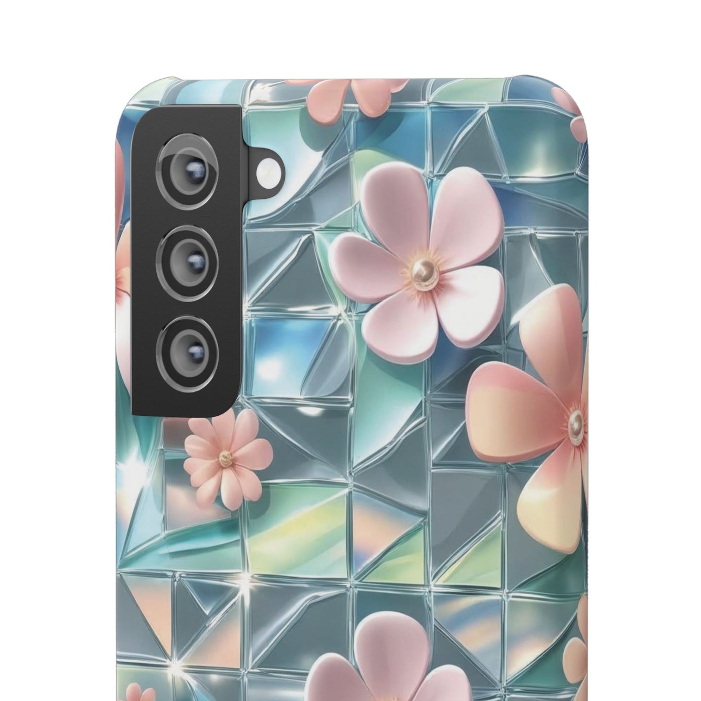 Snap Case Samsung Handyhülle mit 3D-Effekt und Blumenmuster