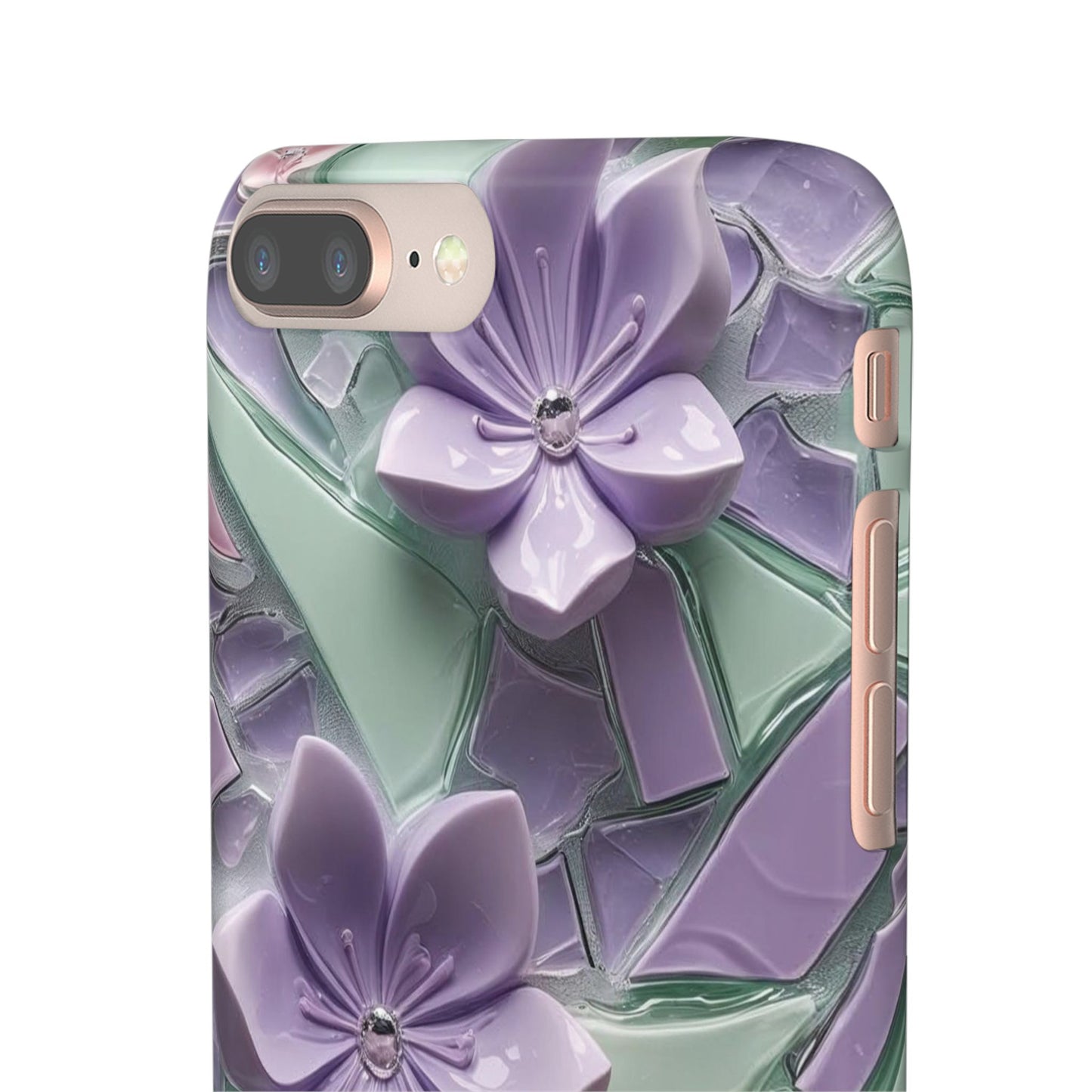 Snap Case Elegante Florale iPhone Handyhülle mit 3D-Effekt