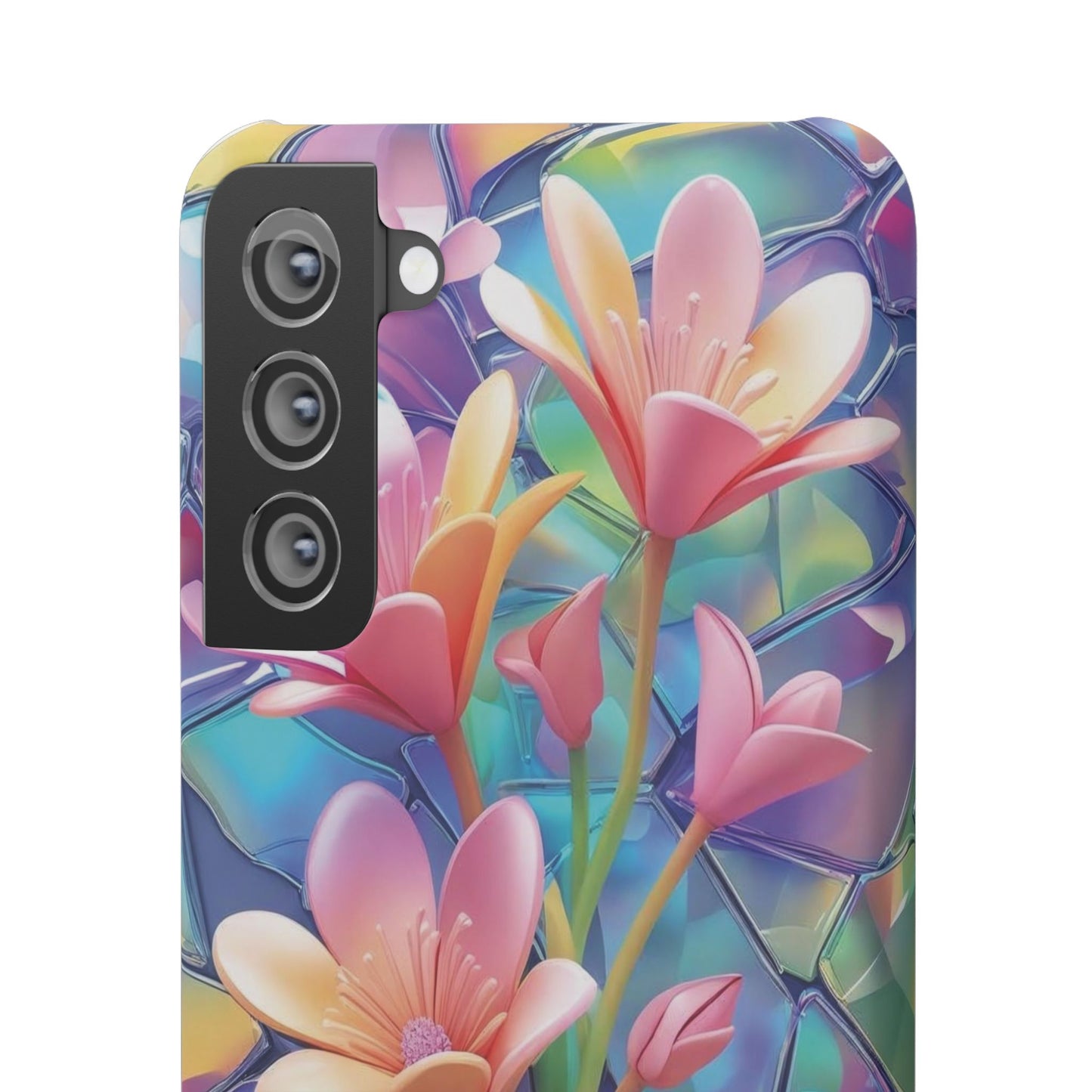 Snap Case Elegante Florale Samsung Handyhülle mit 3D-Effekt