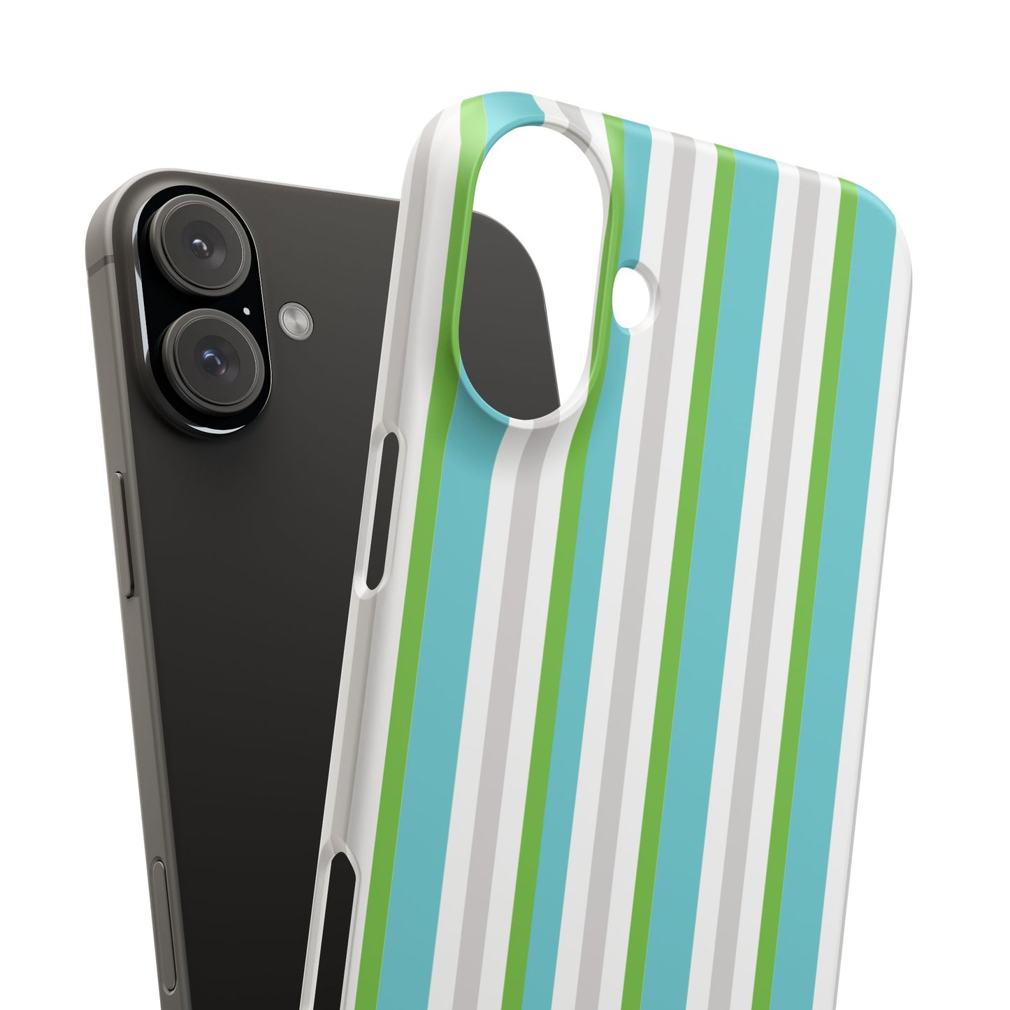 iPhone Snap Case - Modernes Abstraktes Design mit Grünen und Weißen Linien