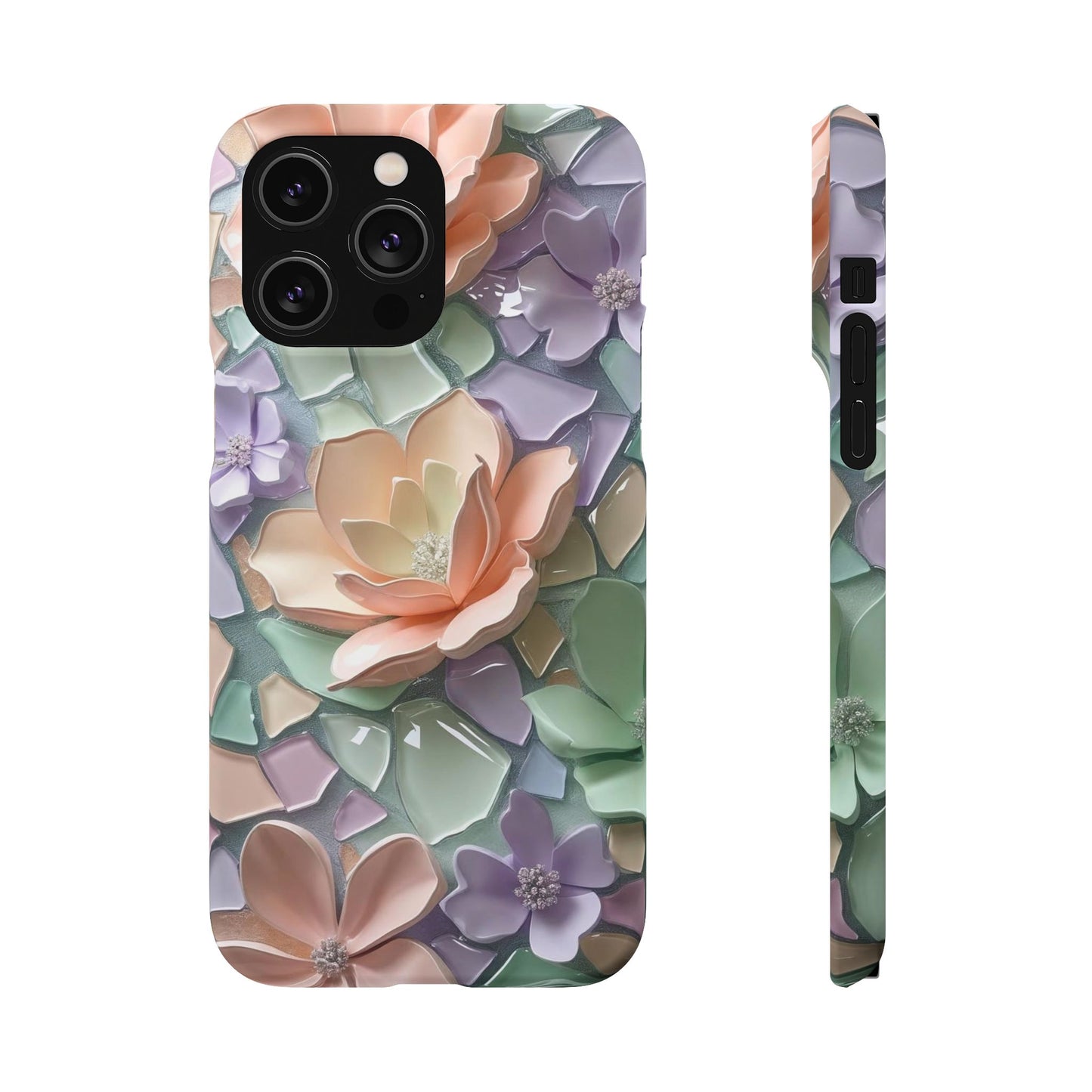 Snap Case Elegante Florale iPhone Handyhülle mit 3D-Effekt