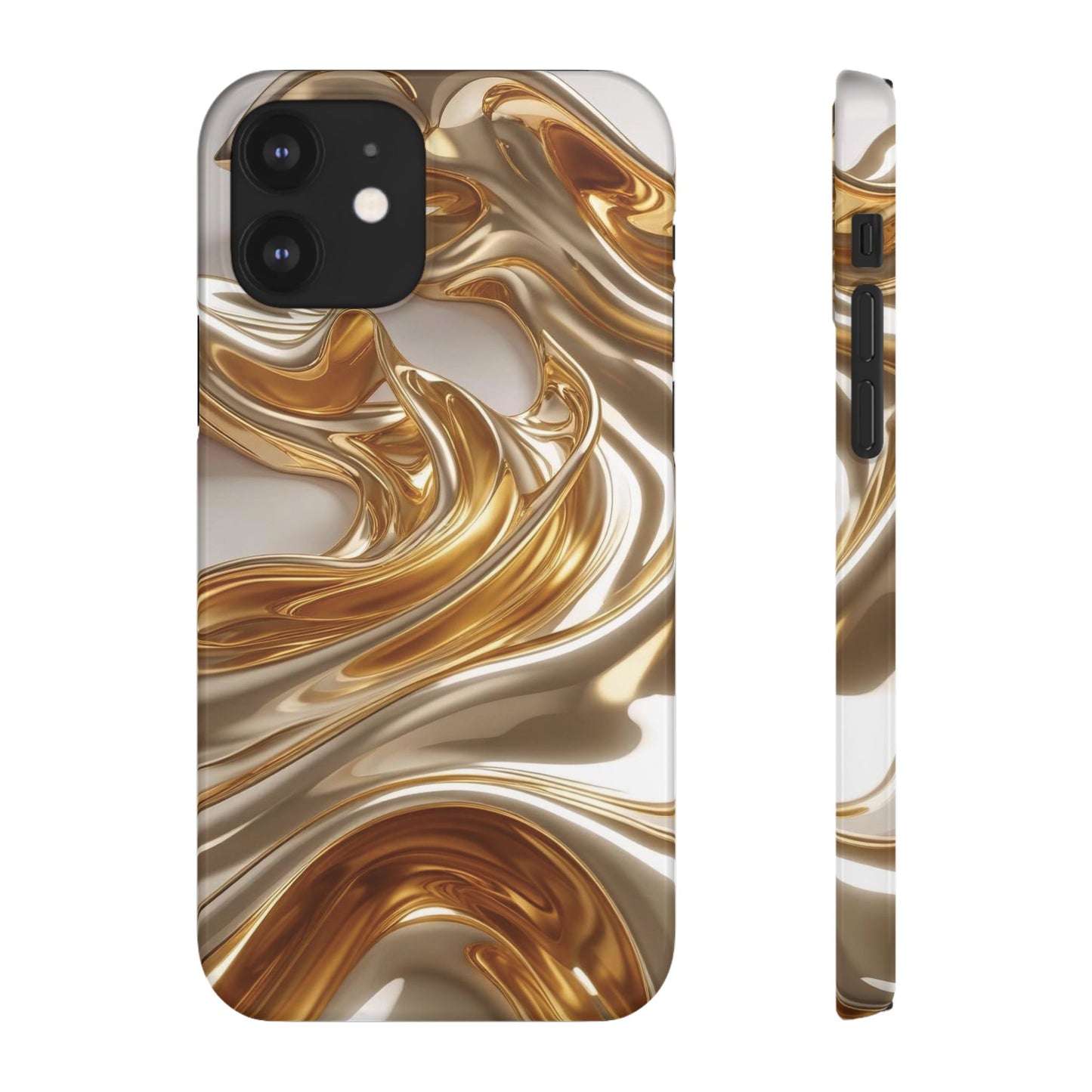 Snap Case iPhone Handyhülle – Gold Dynamic Liquid 3D Effekt