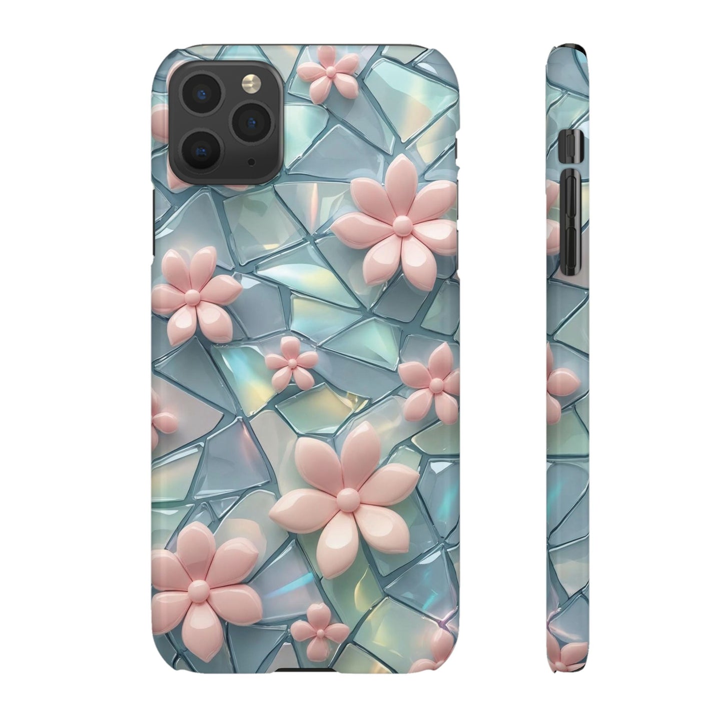Snap Case Elegante Florale iPhone Handyhülle mit 3D-Effekt