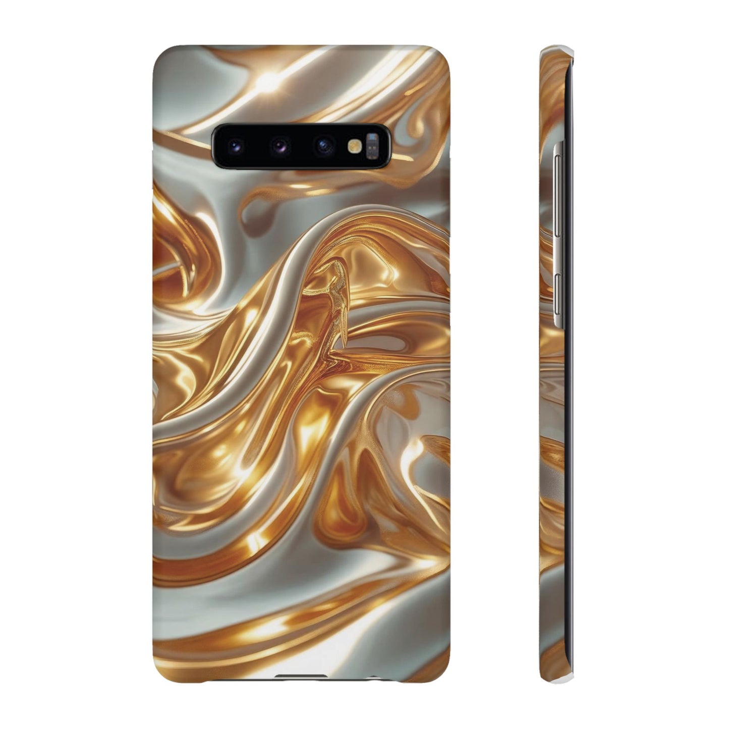 Snap Case Samsung Handyhülle – Gold Dynamic Liquid 3D Effekt
