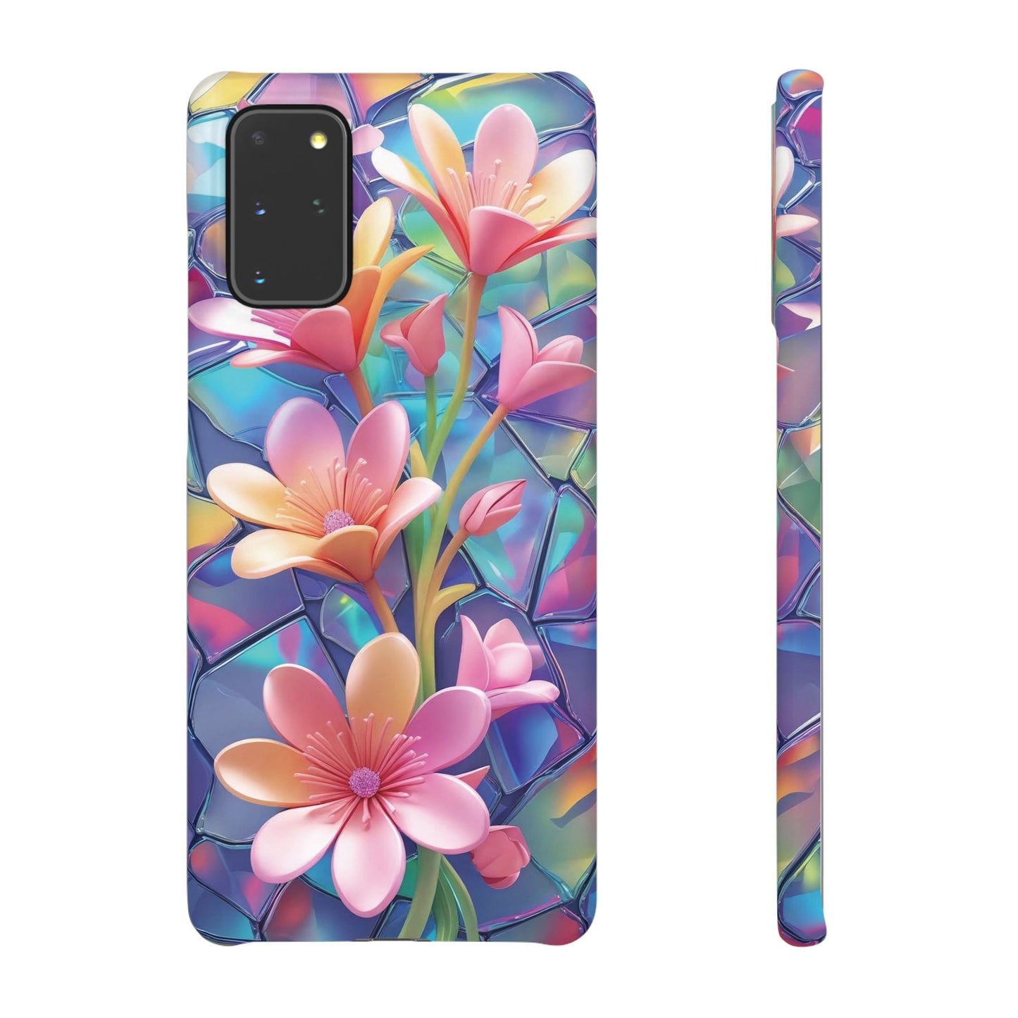 Snap Case Elegante Florale Samsung Handyhülle mit 3D-Effekt