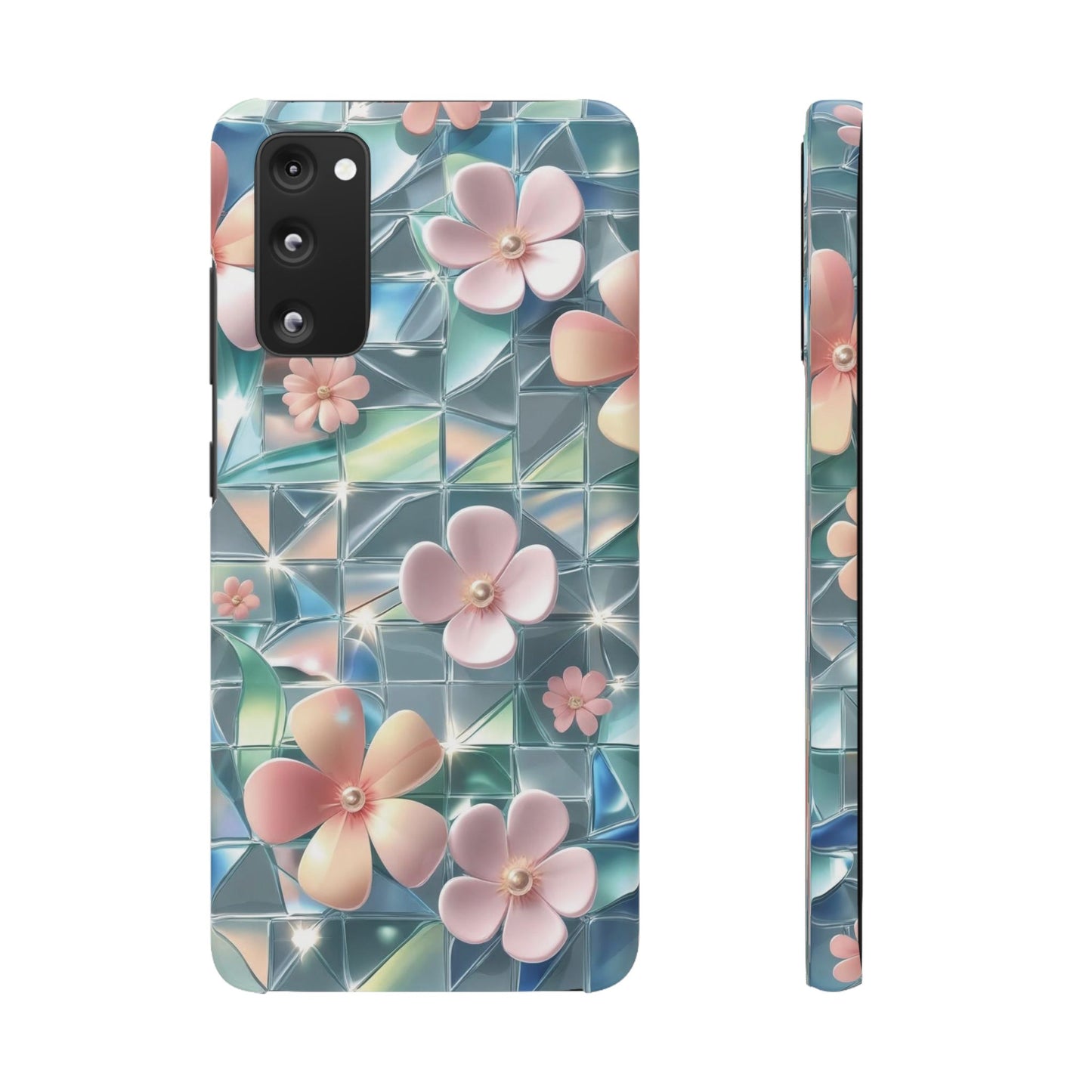 Snap Case Samsung Handyhülle mit 3D-Effekt und Blumenmuster