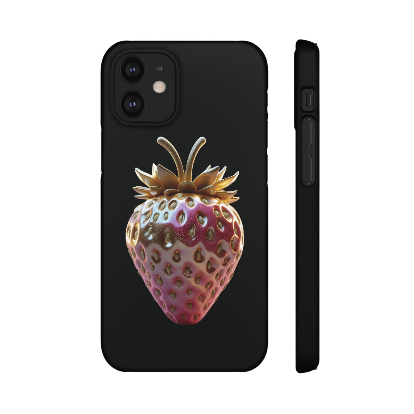 Snap Case iPhone Handyhülle - 3D Effekt Erdbeeren