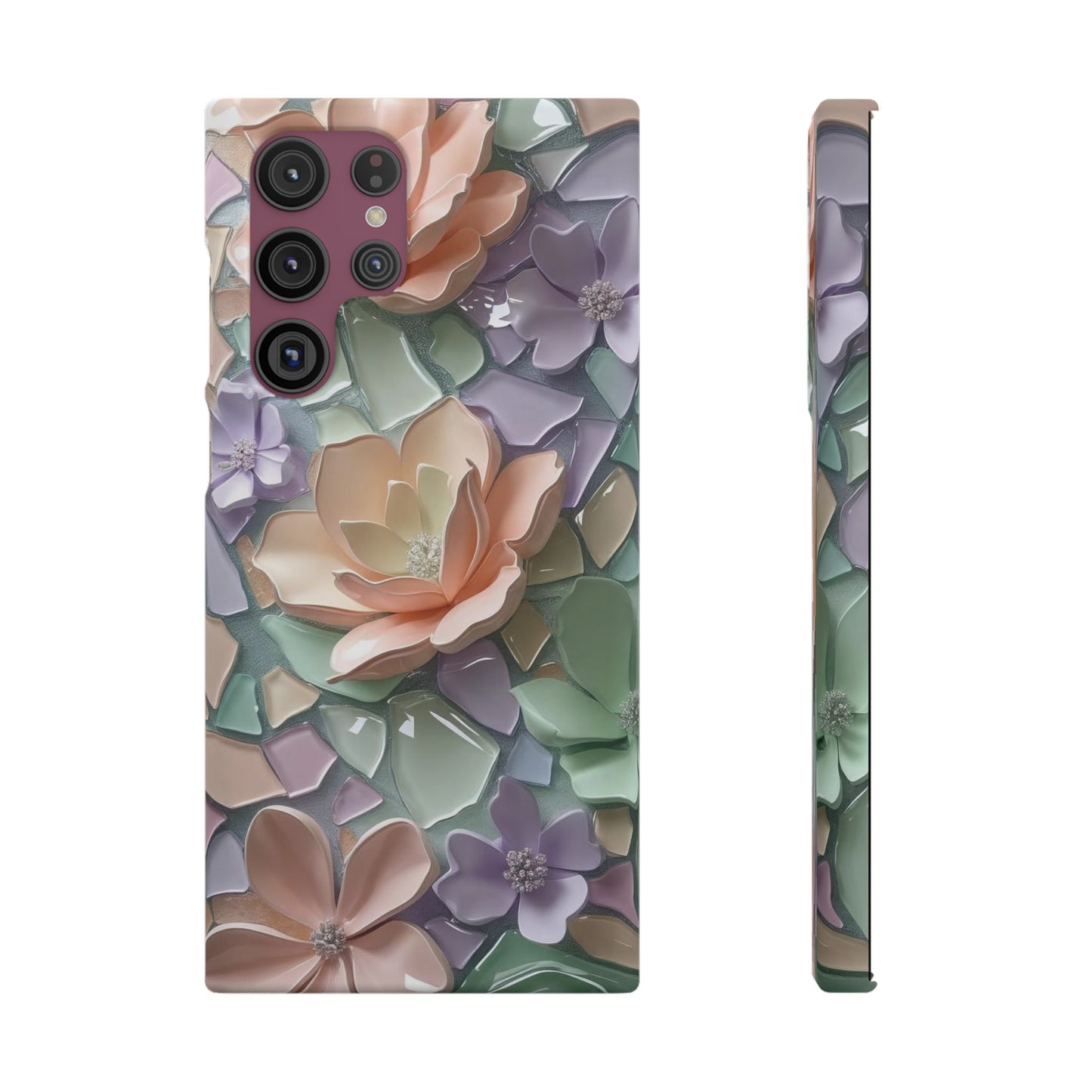 Snap Case Samsung Handyhülle mit 3D-Effekt, Blumenmuster