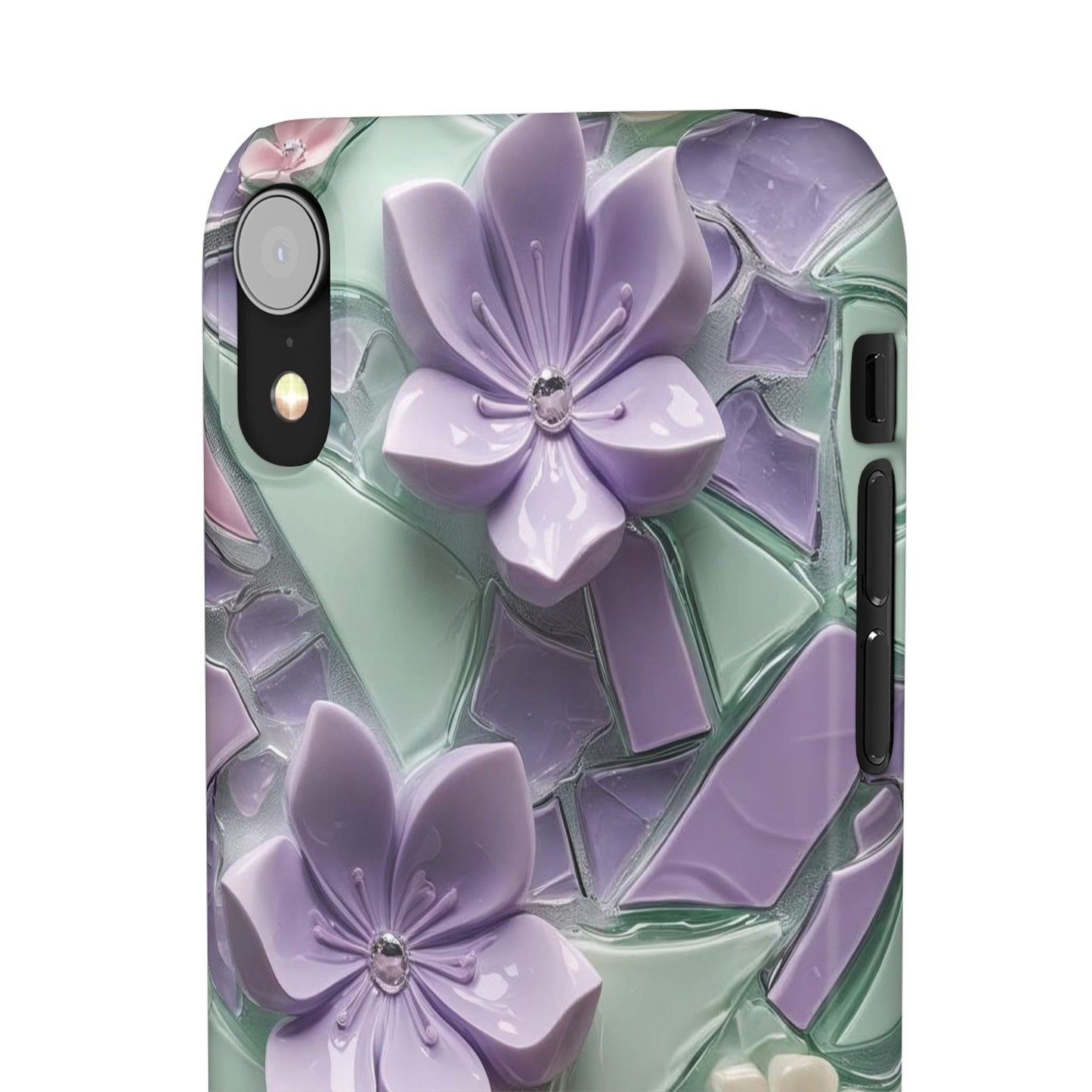 Snap Case Elegante Florale iPhone Handyhülle mit 3D-Effekt