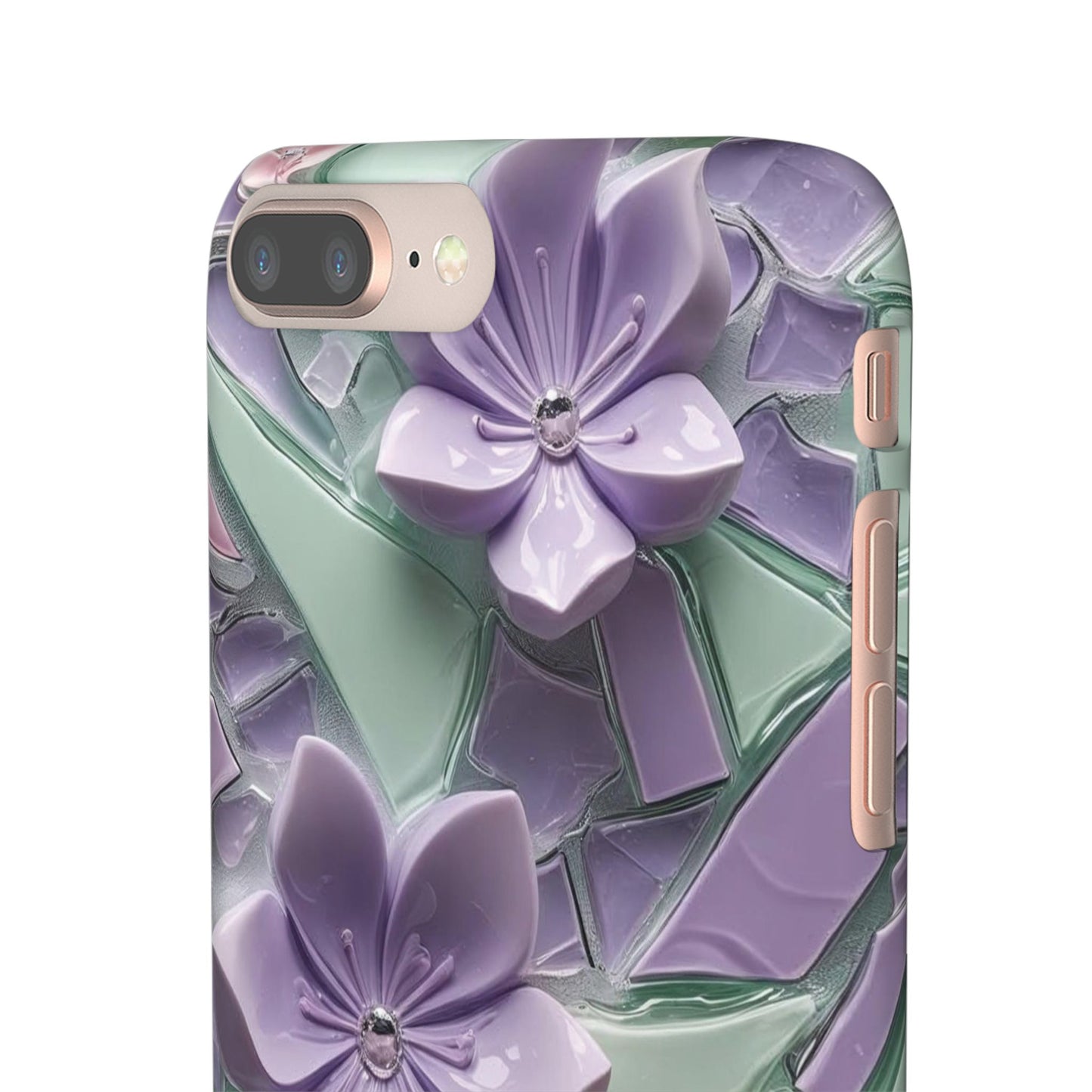 Snap Case Elegante Florale iPhone Handyhülle mit 3D-Effekt