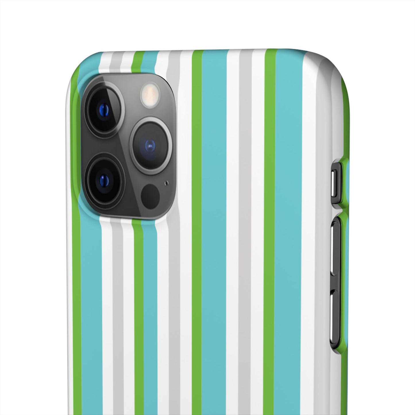 iPhone Snap Case - Modernes Abstraktes Design mit Grünen und Weißen Linien